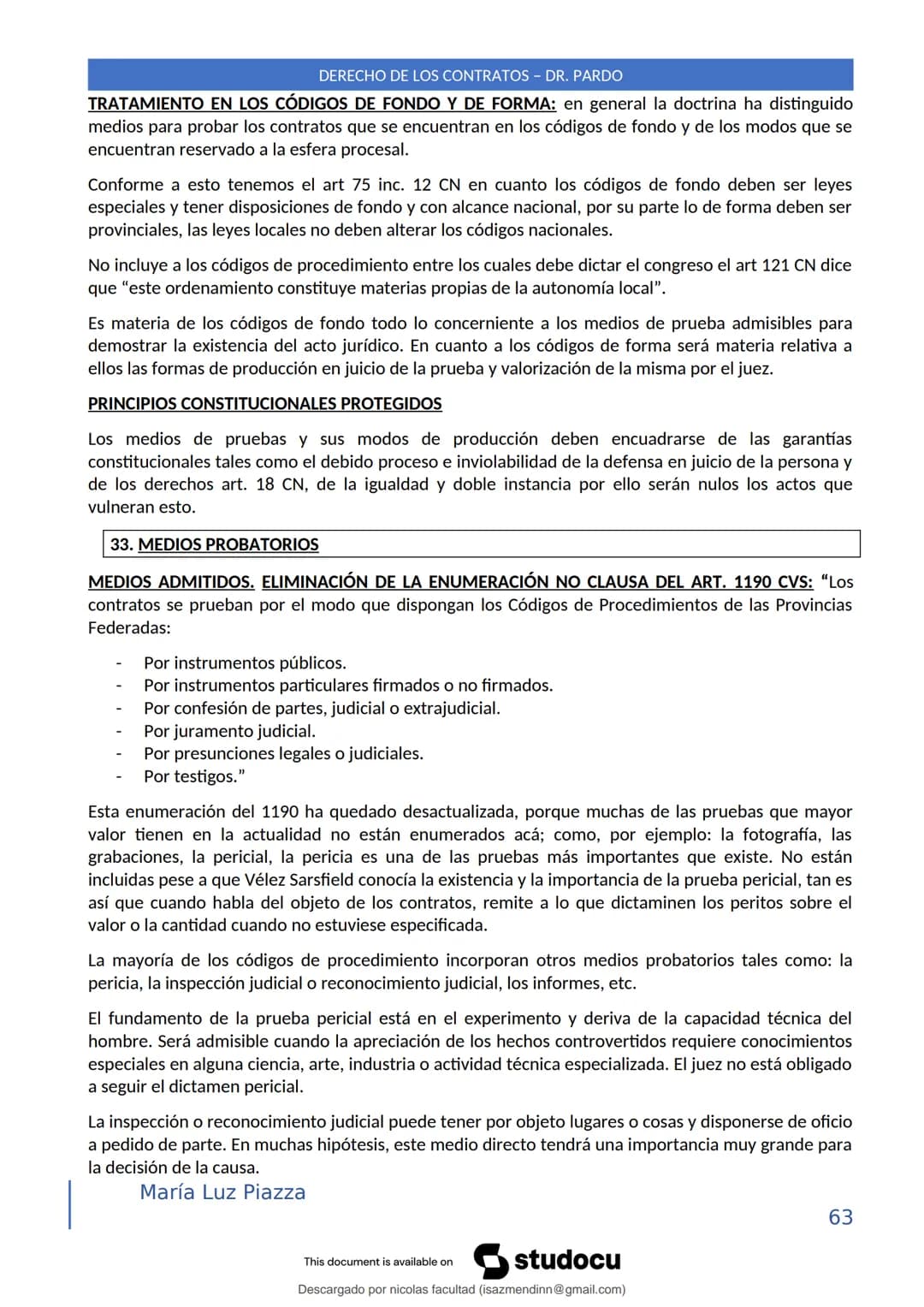 DERECHO DE LOS CONTRATOS - DR. PARDO
DERECHO FRANCÉS: el código francés tomó las enseñanzas de Pothier, contrato es una especie
particular d