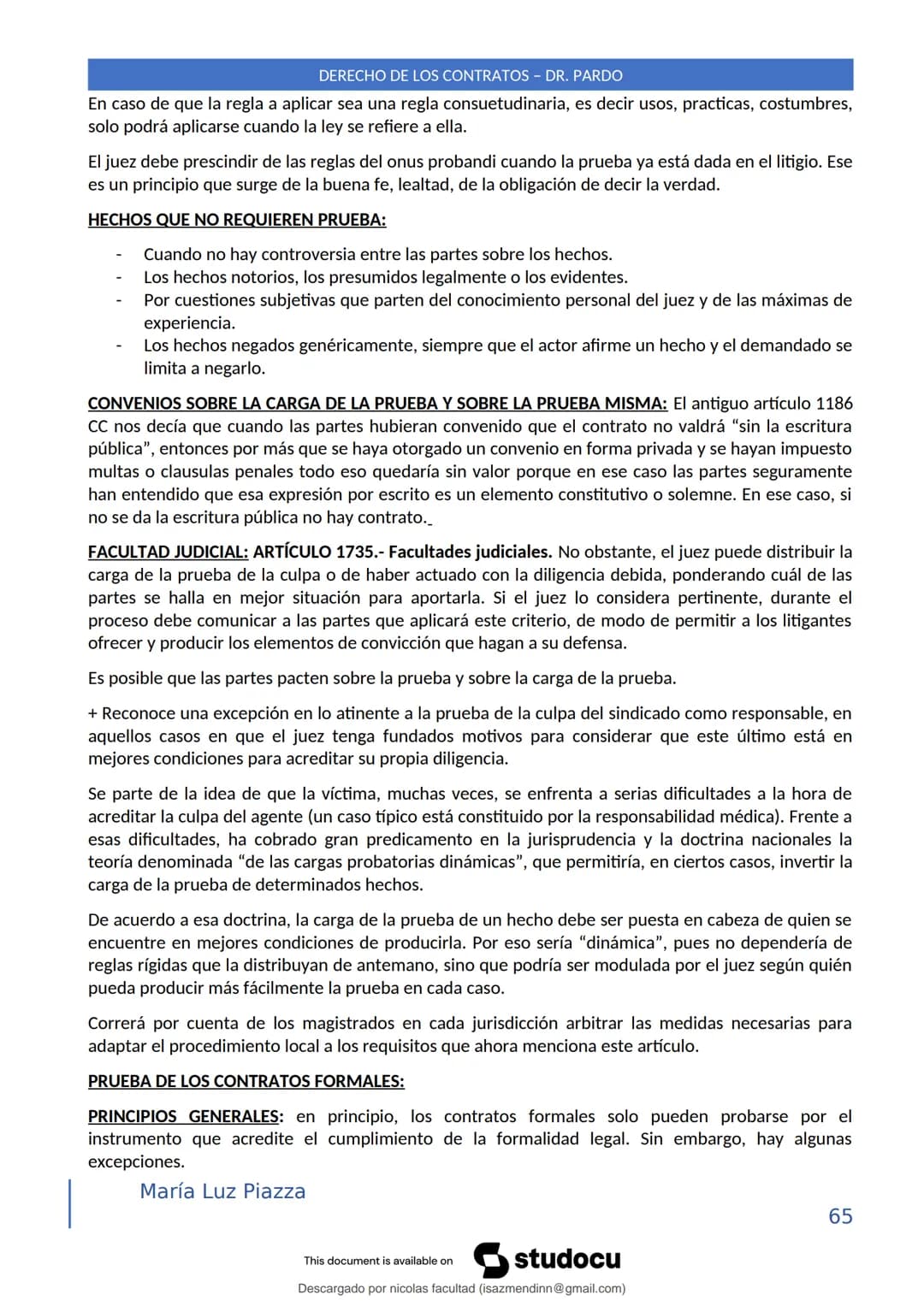 DERECHO DE LOS CONTRATOS - DR. PARDO
DERECHO FRANCÉS: el código francés tomó las enseñanzas de Pothier, contrato es una especie
particular d