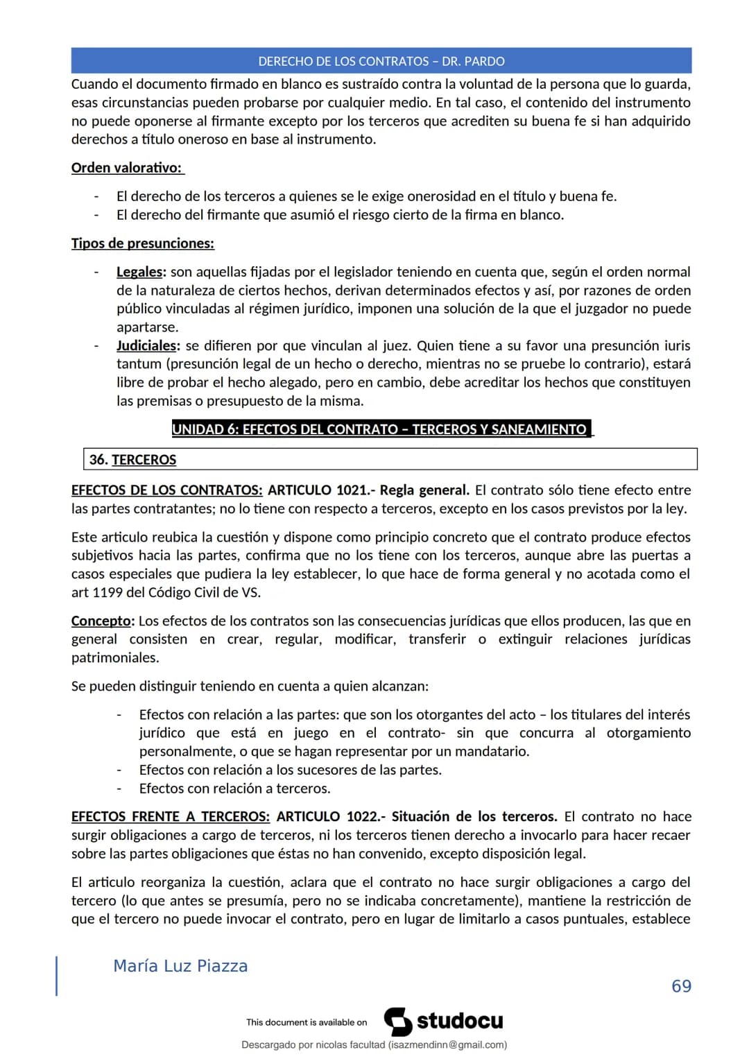 DERECHO DE LOS CONTRATOS - DR. PARDO
DERECHO FRANCÉS: el código francés tomó las enseñanzas de Pothier, contrato es una especie
particular d