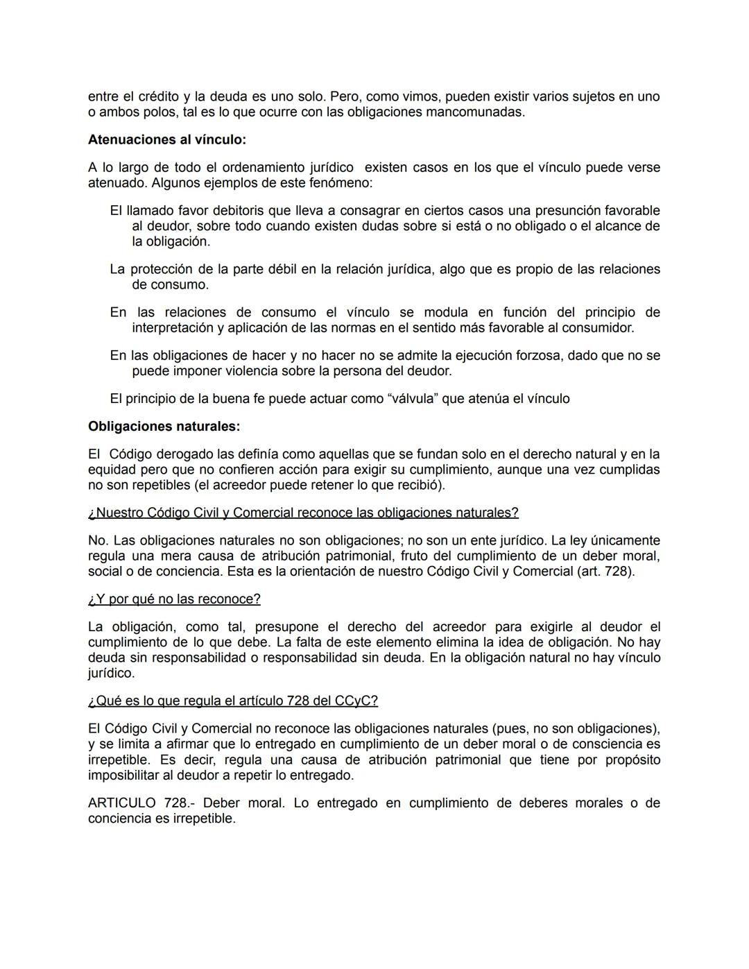 # UNIDAD 1:

Art. 724.-Definición. La obligación es una relación jurídica en virtud de la cual el acreedor tiene
el derecho a exigir del deu