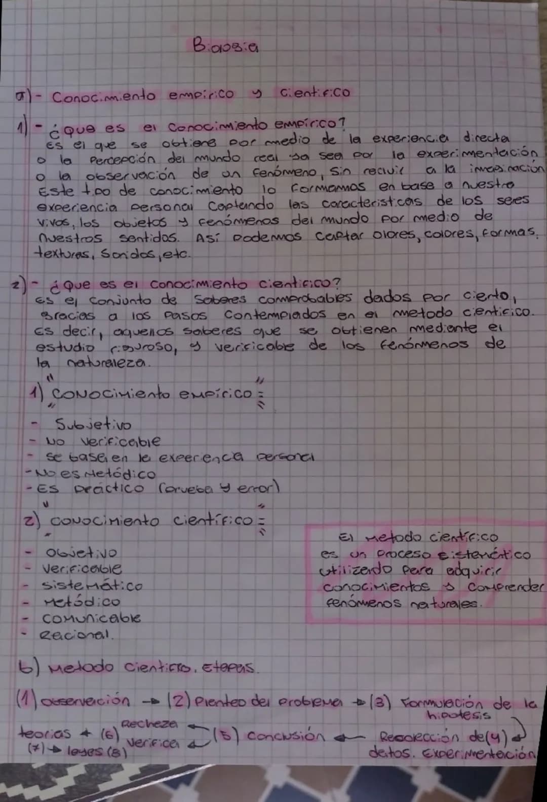 B003e
5
Conocimiento empirico Y
cientifico
1- ¿Que es el Conocimiento empirico7
Es el que
0
la
se
obtiene por medio de la experiencia
Percep