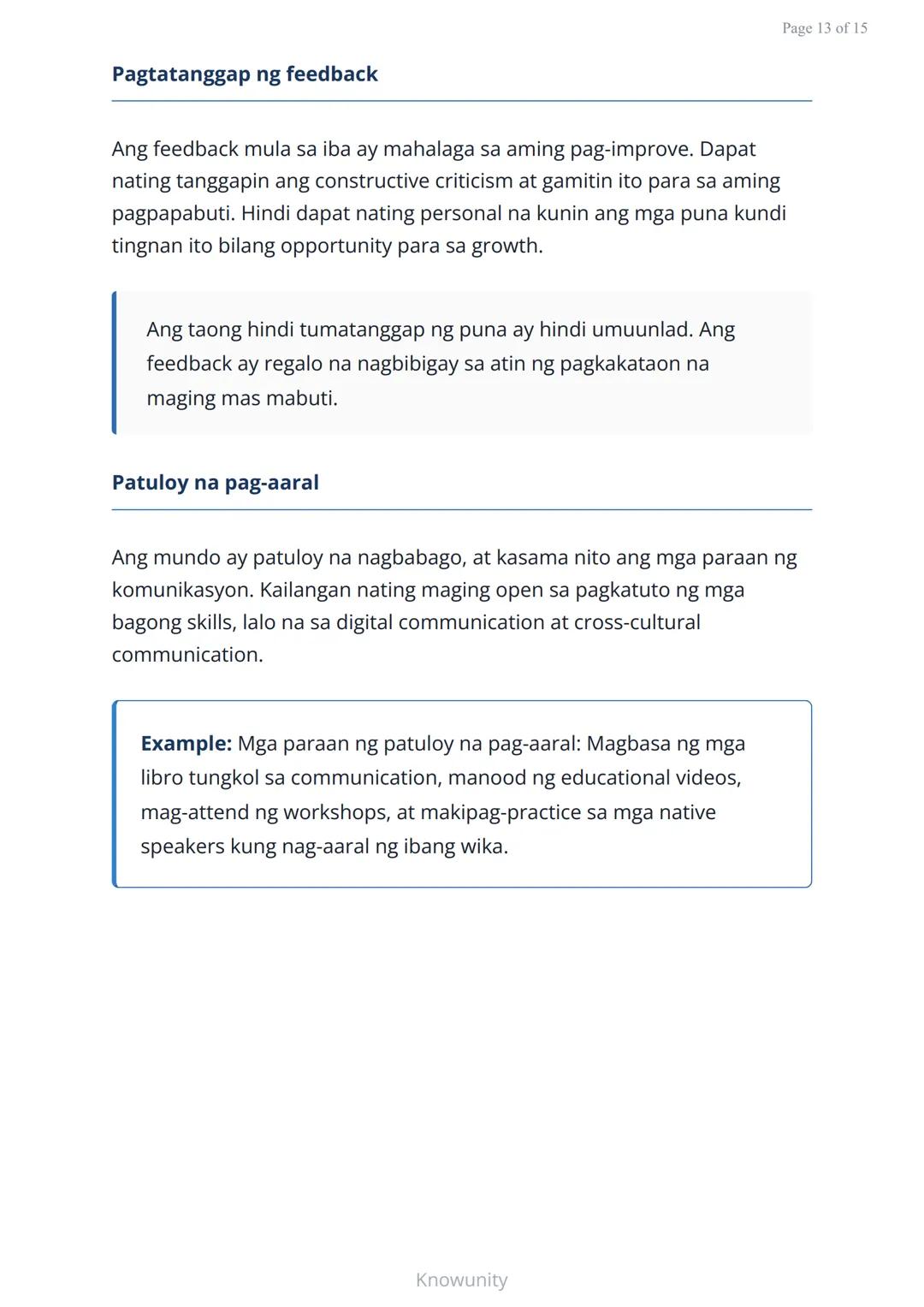 Pag-unlad ng Sarili at Pakikipagkapwa: Mabisang Komunikasyon
Pagkatuto ng mga estratehiya sa mabisang
komunikasyon at pakikipagkapwa
Mga Lay