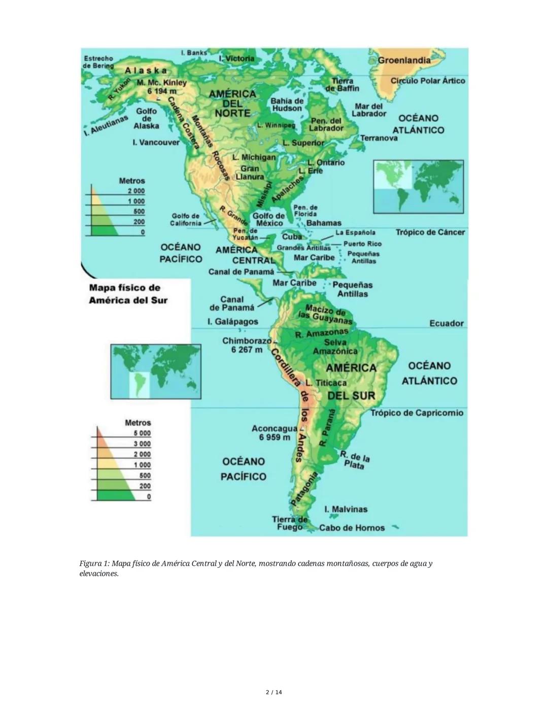 Unidad N° 2: Características Naturales de América
1. Introducción al Relieve de América
El continente americano presenta una gran diversidad