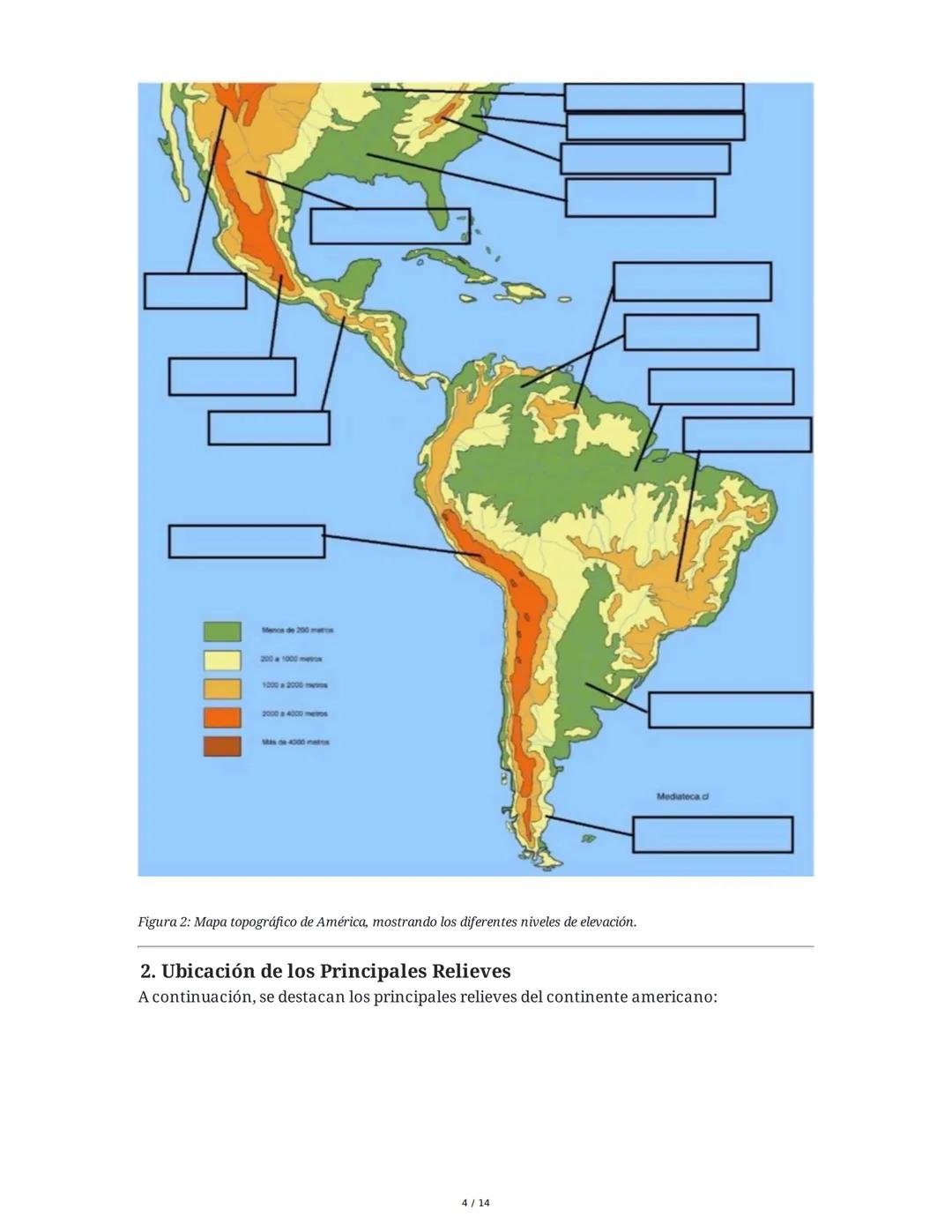 Unidad N° 2: Características Naturales de América
1. Introducción al Relieve de América
El continente americano presenta una gran diversidad