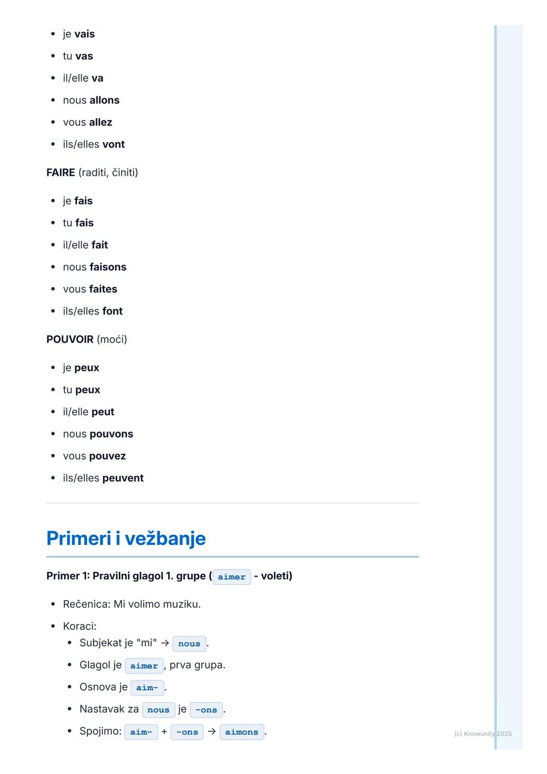 # Prezent (Présent) i glagoli

## Uvod u prezent

Prezent (Le présent de l'indicatif) je osnovno vreme u francuskom jeziku.
Koristimo ga da 