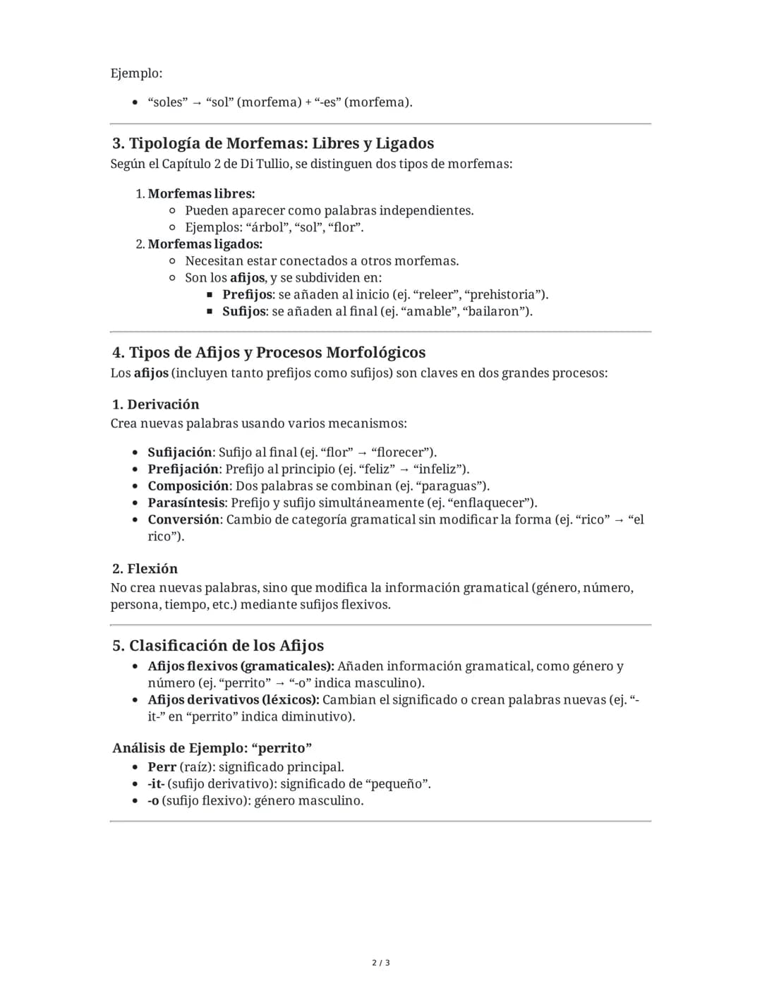 Morfología
1. Definición y Estructura Interna de las Palabras
La morfología es la rama de la lingüística que estudia la estructura interna d