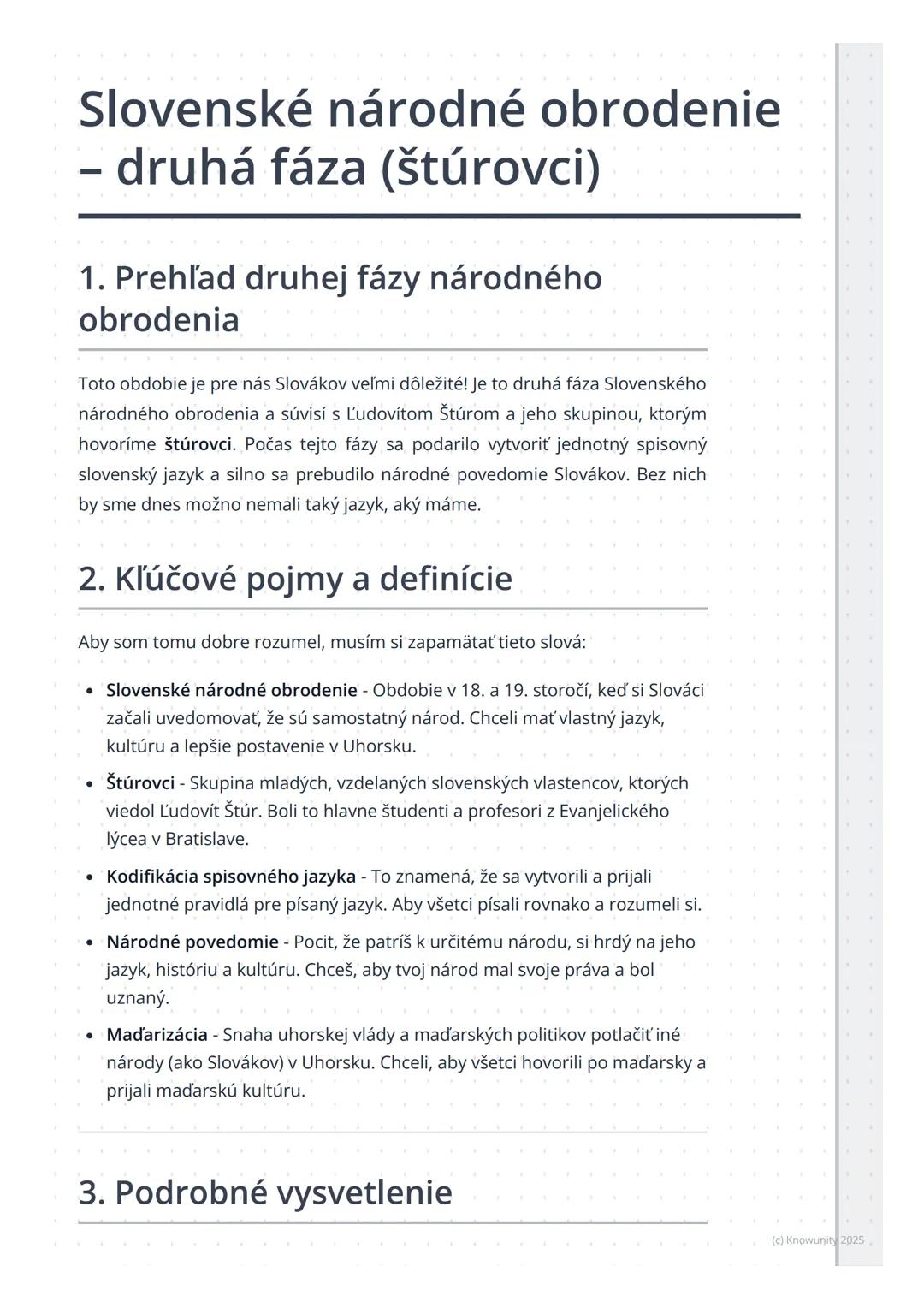 # Slovenské národné obrodenie
- druhá fáza (štúrovci)

1. Prehľad druhej fázy národného
obrodenia

Toto obdobie je pre nás Slovákov veľmi dô