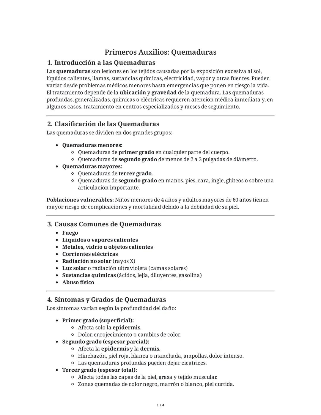 Primeros Auxilios: Quemaduras
1. Introducción a las Quemaduras
Las quemaduras son lesiones en los tejidos causadas por la exposición excesiv