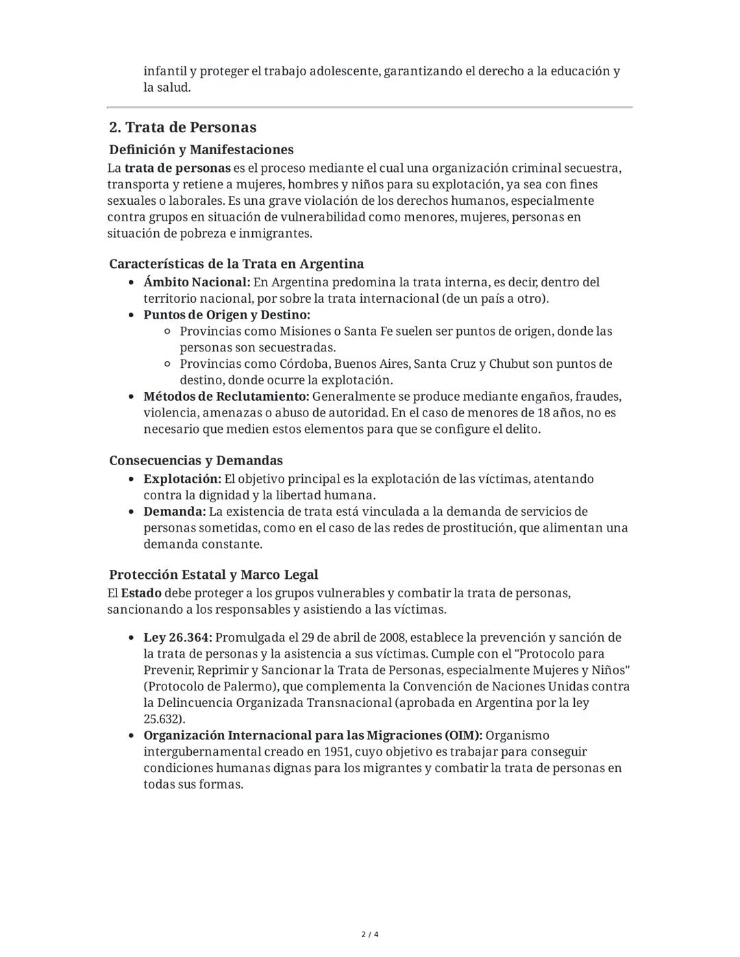 Trabajo Infantil y Trata de Personas en Argentina
1. Trabajo Infantil en Argentina
Definición y Contexto
El trabajo infantil se define como 