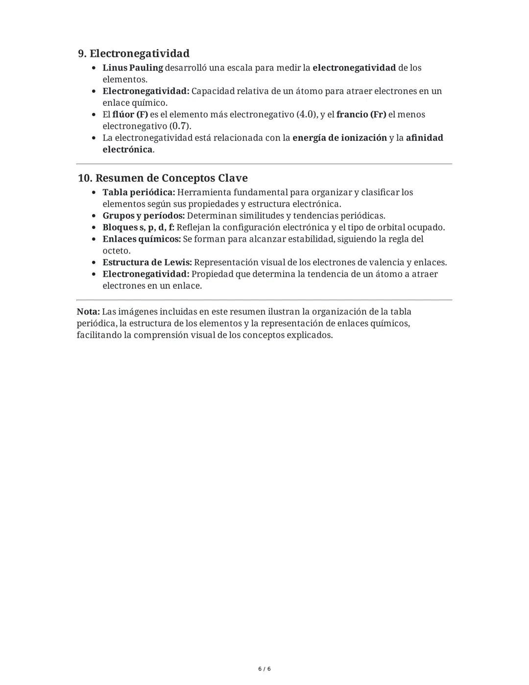 Resumen de los Temas: Tabla Periódica y Enlaces Químicos

1. Temas a Evaluar
Los temas principales a estudiar incluyen:
- Tabla Periódica (p