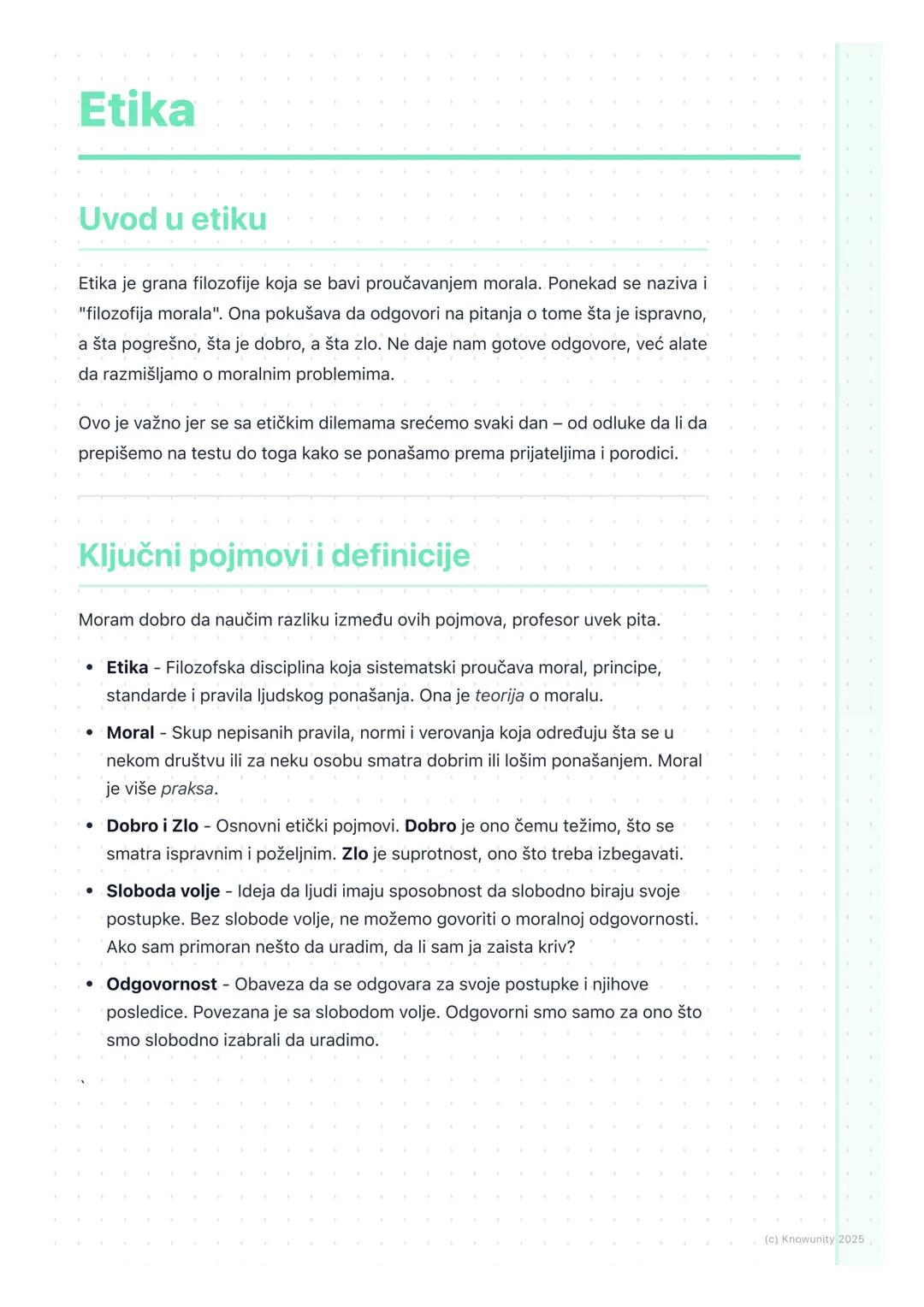 # Etika

Uvod u etiku

Etika je grana filozofije koja se bavi proučavanjem morala. Ponekad se naziva i
"filozofija morala". Ona pokušava da 