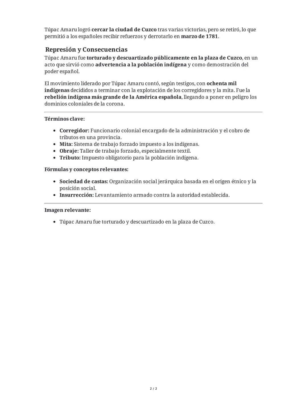 Túpac Amaru y la Rebelión Aborigen
Contexto Colonial y Sociedad de Castas
El orden colonial impuesto por la Corona española en América se ca