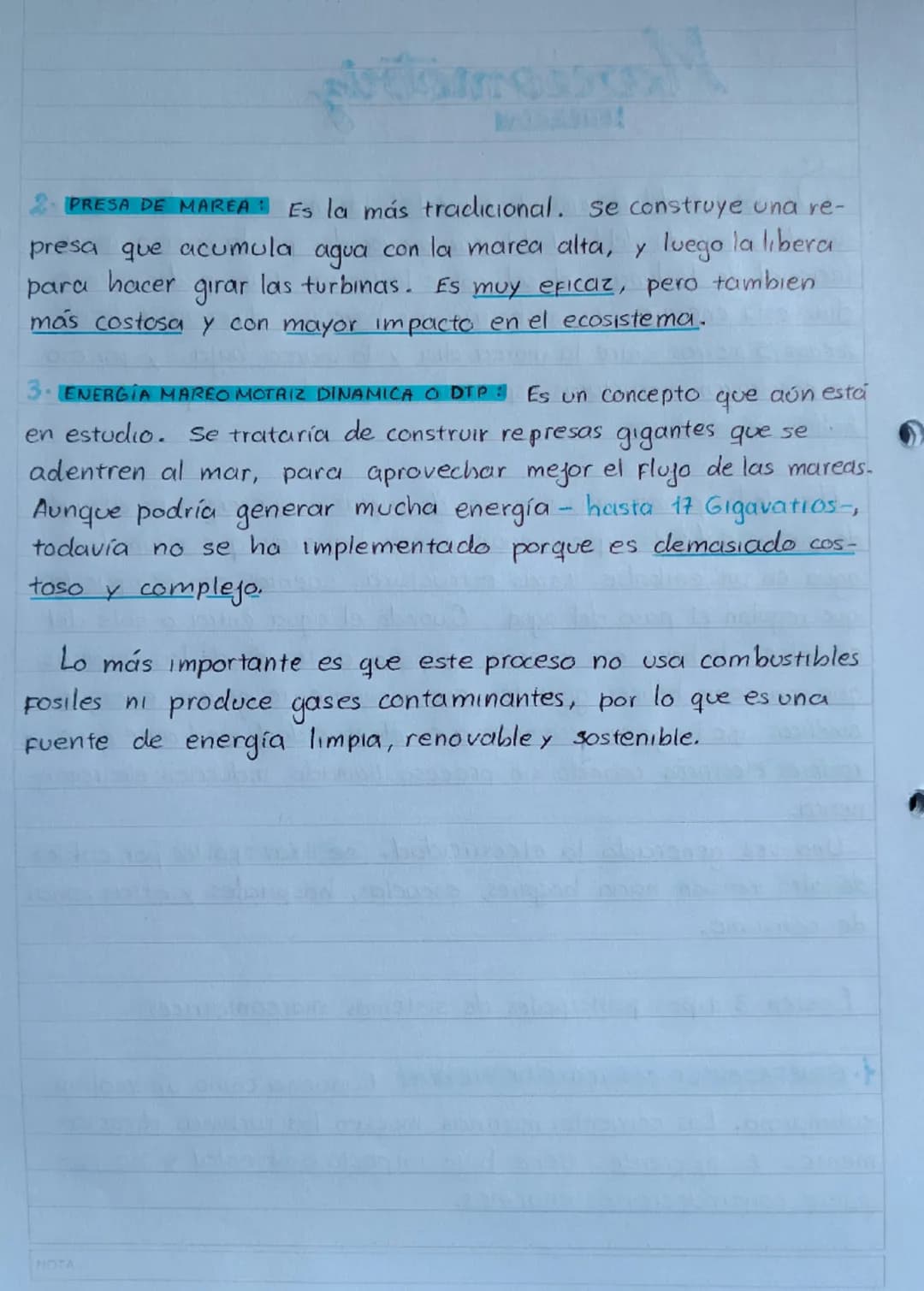 --- OCR Start ---
Marsomotriz
Se obtiene
ENERGIA
FECHA
De obtiene del movimiento natural de las mareds, es decir, de la
subida y bajada del 