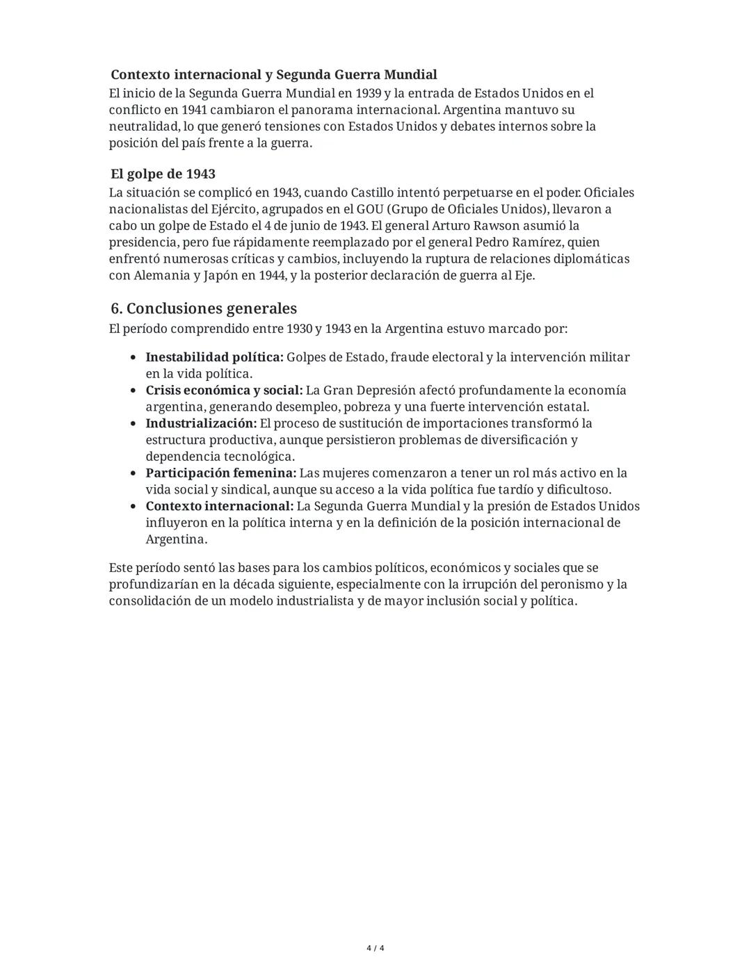 Resumen Extendido: Argentina entre el Golpe de 1930 y el Golpe
de 1943
1. El porqué del golpe de Estado de 1930
Causas y contexto del golpe 