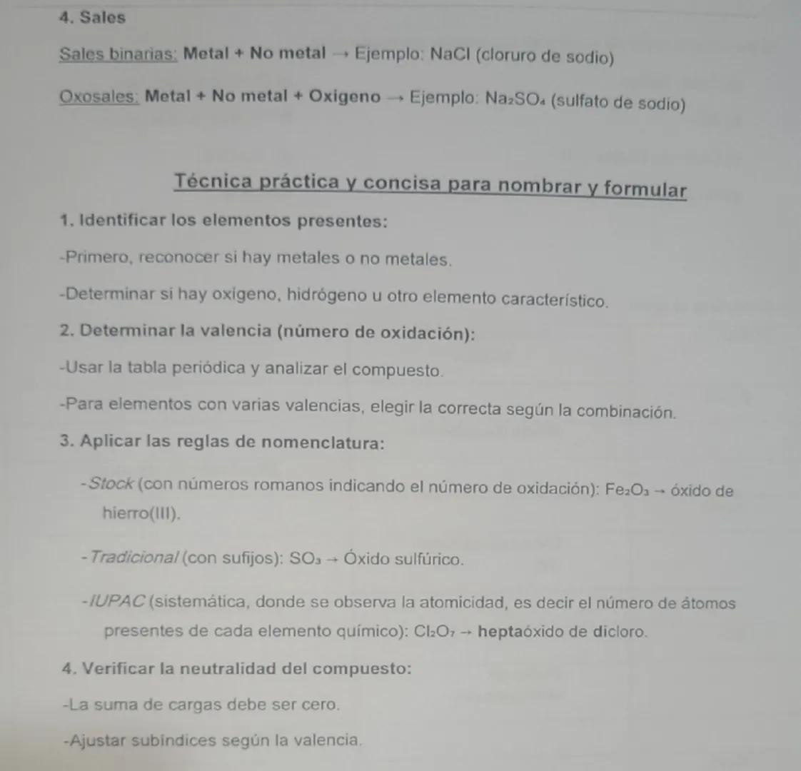 Química Inorgánica. Fórmulas Químicas. Nomenclatura
Números o estados de oxidación
El número o estado de oxidación está relacionado con el n