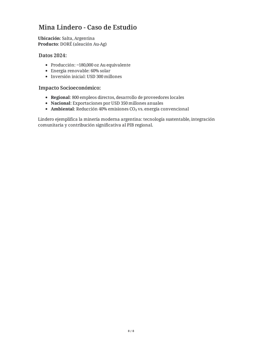 # Minería Sustentable y Desarrollo en Salta

2 June 2025

## Tarea 1
Analice el Plan Provincial para el Desarrollo Minero Sustentable 2030 d