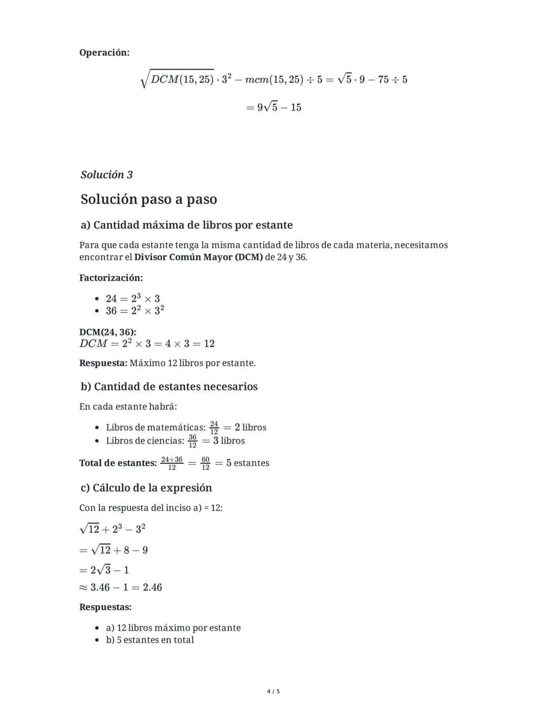 9 June 2025
Cálculos Combinados: Raíces, Potencias, DCM y
MCM
Tarea 1
Resuelve las siguientes operaciones combinadas con potencias y raíces.