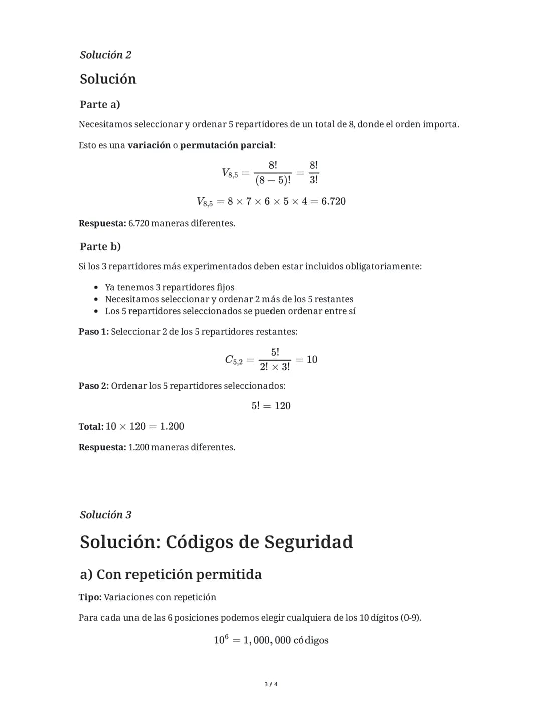 6 June 2025
Combinación, Variación y Permutación:
Ejercicios Prácticos
Tarea 1
En una clase de 25 estudiantes, el profesor necesita elegir u