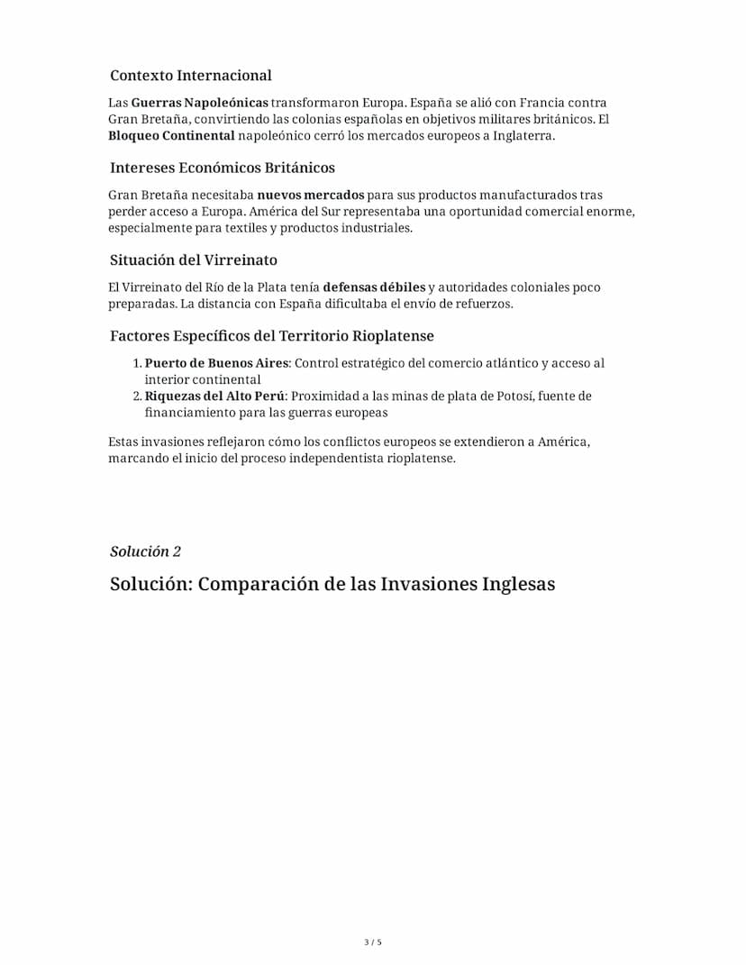 ## Invasiones Inglesas: Río de la Plata

5 June 2025

### Tarea 1

#### Análisis de causas y contexto histórico

Explica las principales cau