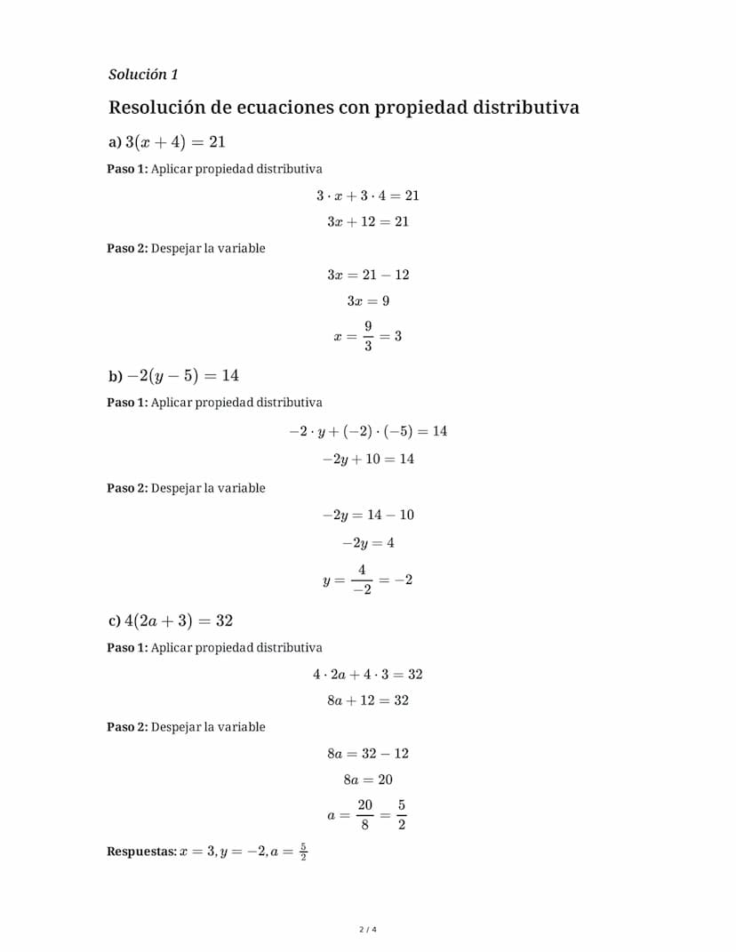 4 June 2025
Propiedad Distributiva en Ecuaciones
Tarea 1
Resuelve las siguientes ecuaciones aplicando la propiedad distributiva:
a) 3(x + 4)