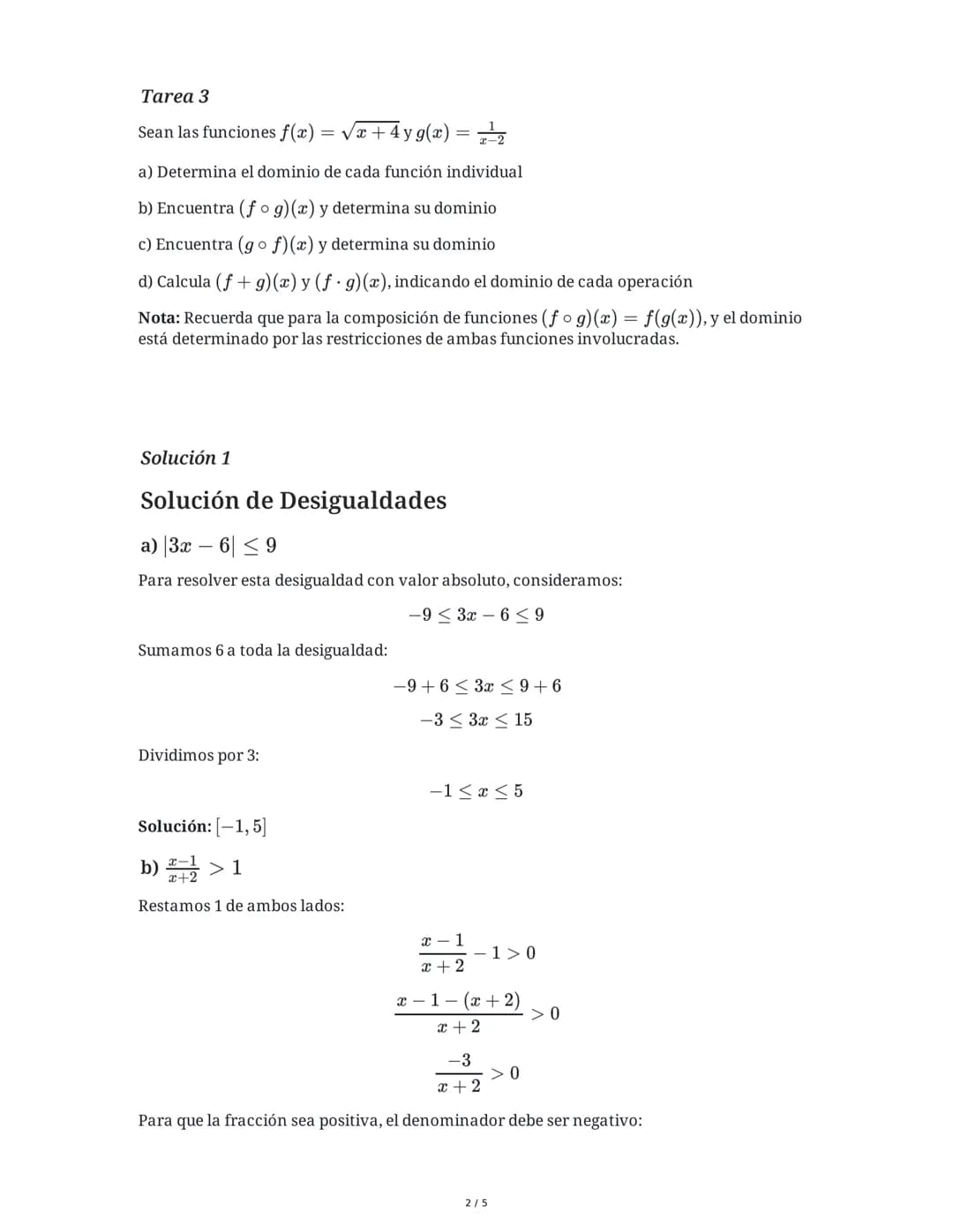 28 May 2025
Análisis de Funciones y Conjuntos Numéricos
Tarea 1
Resuelve las siguientes desigualdades y expresa el conjunto solución como in