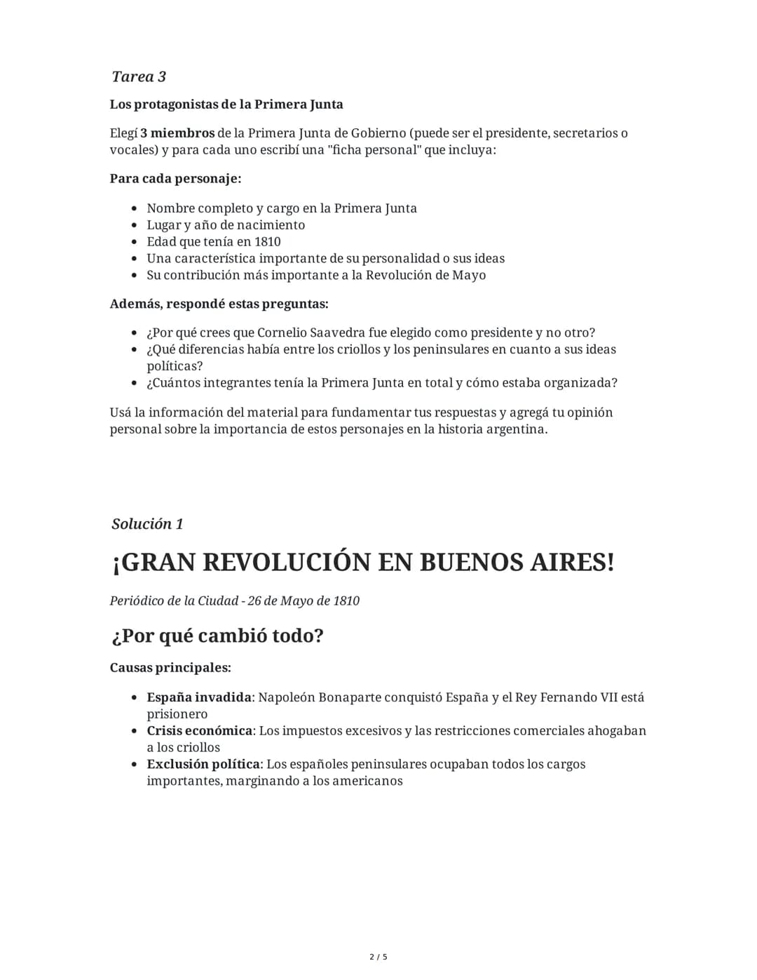 29 May 2025
Revolución de Mayo: Historia Argentina
Tarea 1
Análisis de causas y consecuencias de la Revolución de Mayo
Imaginate que eres un
