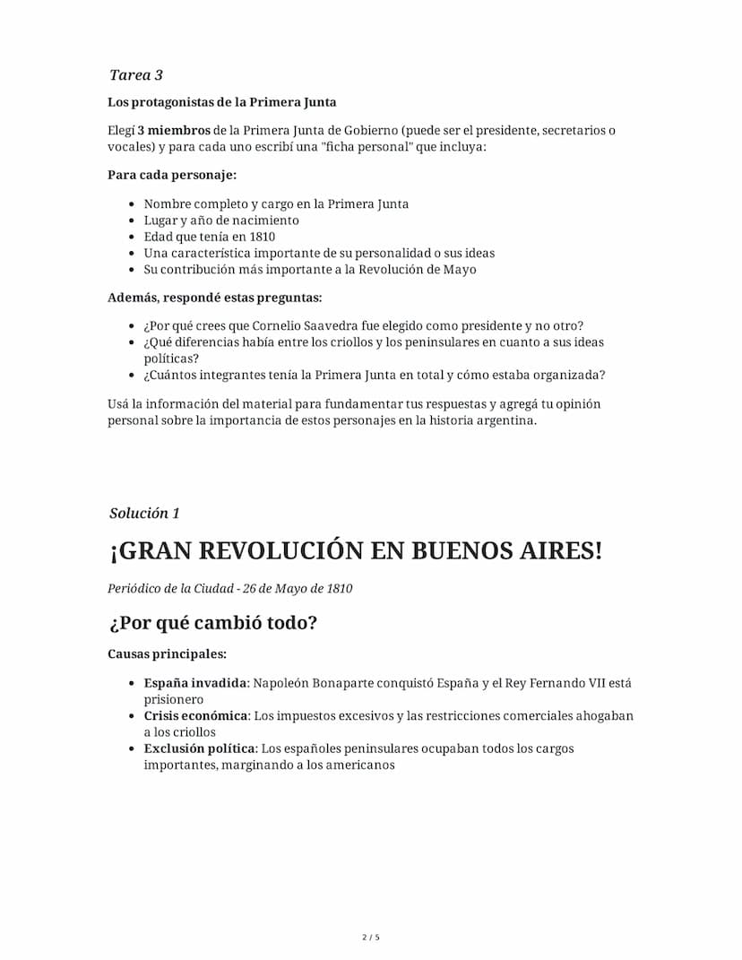 29 May 2025
Revolución de Mayo: Historia Argentina
Tarea 1
Análisis de causas y consecuencias de la Revolución de Mayo
Imaginate que eres un