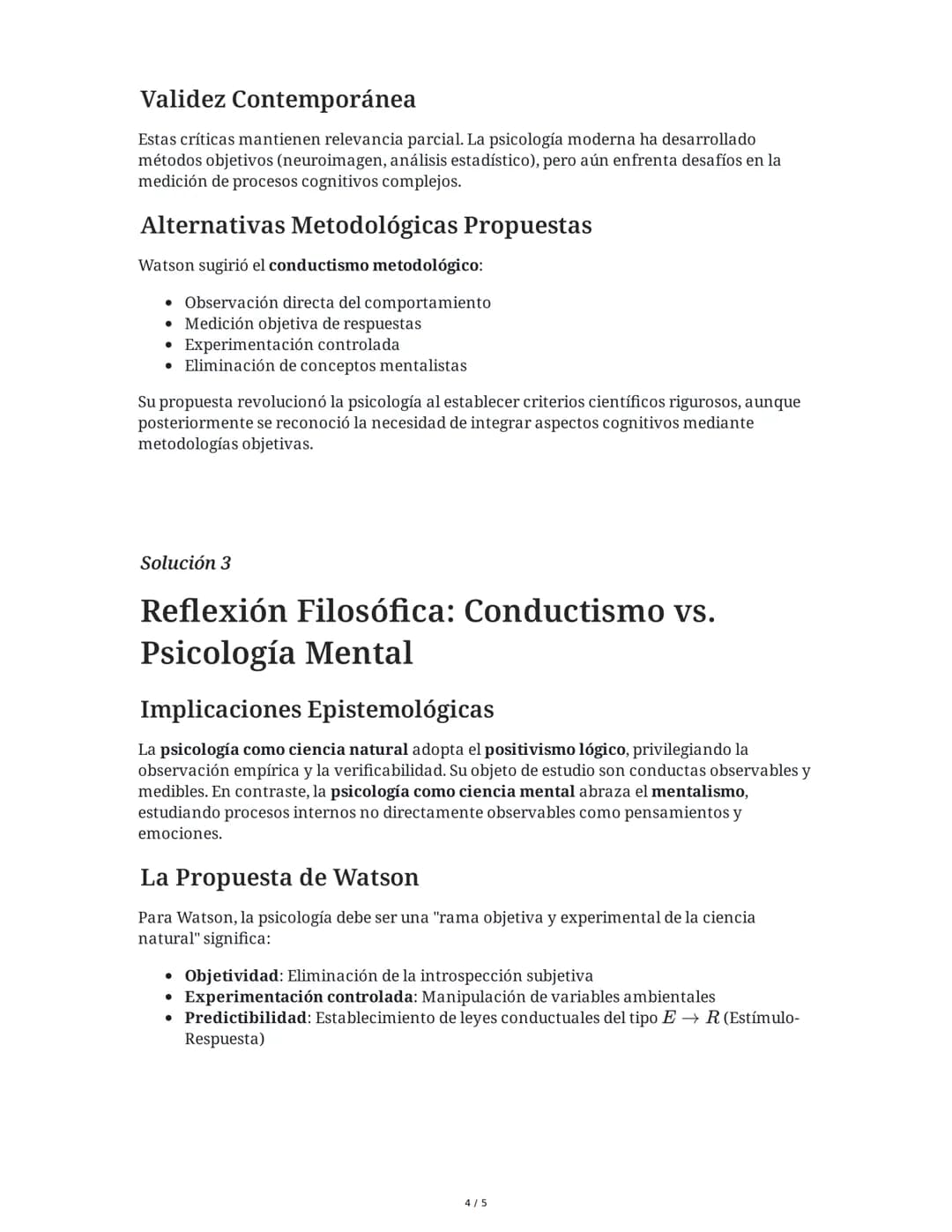 29 May 2025
Conductismo y Psicología Introspectiva:
Análisis Comparativo
Tarea 1
Analiza el concepto de "conductismo" según Watson y explica