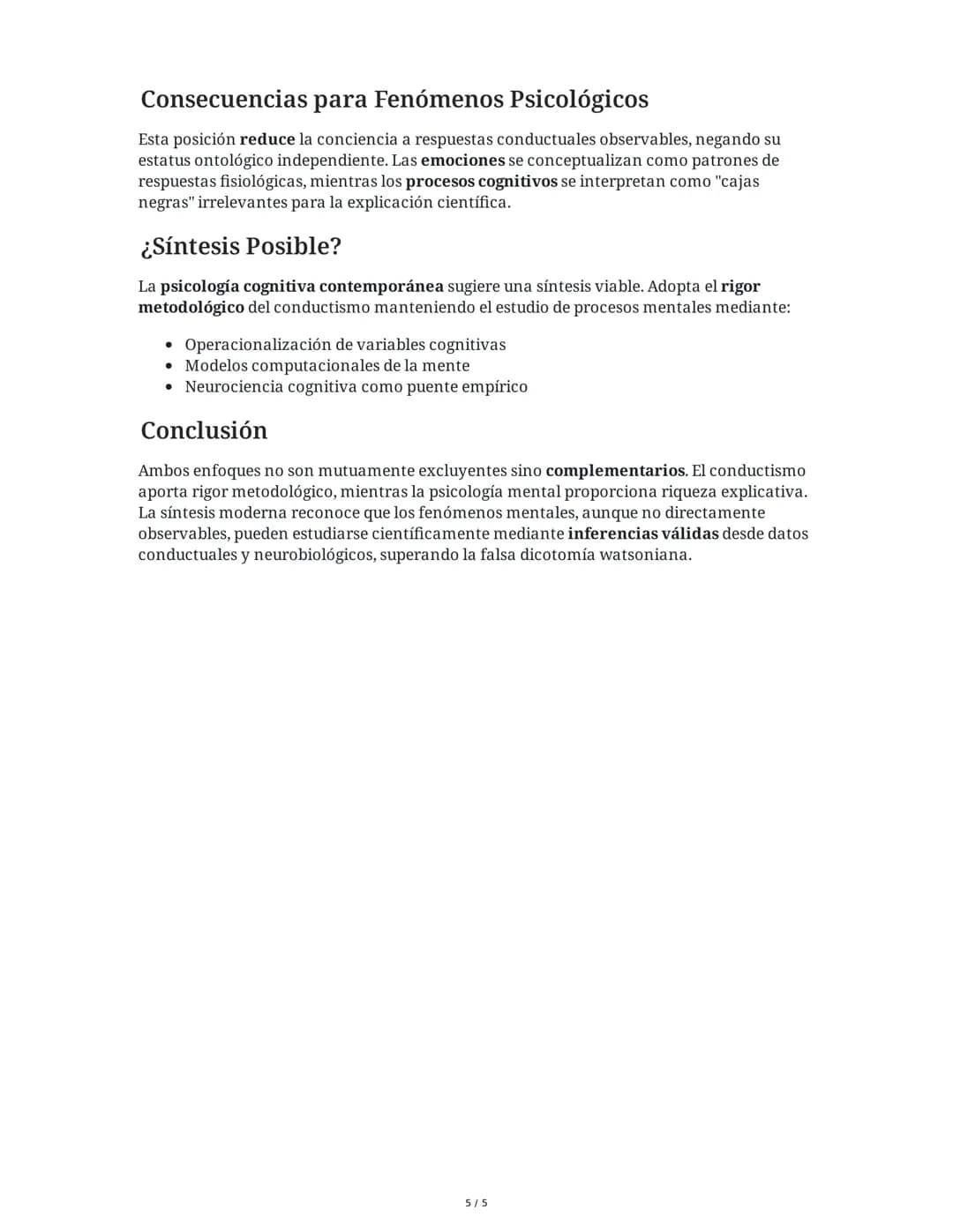 29 May 2025
Conductismo y Psicología Introspectiva:
Análisis Comparativo
Tarea 1
Analiza el concepto de "conductismo" según Watson y explica