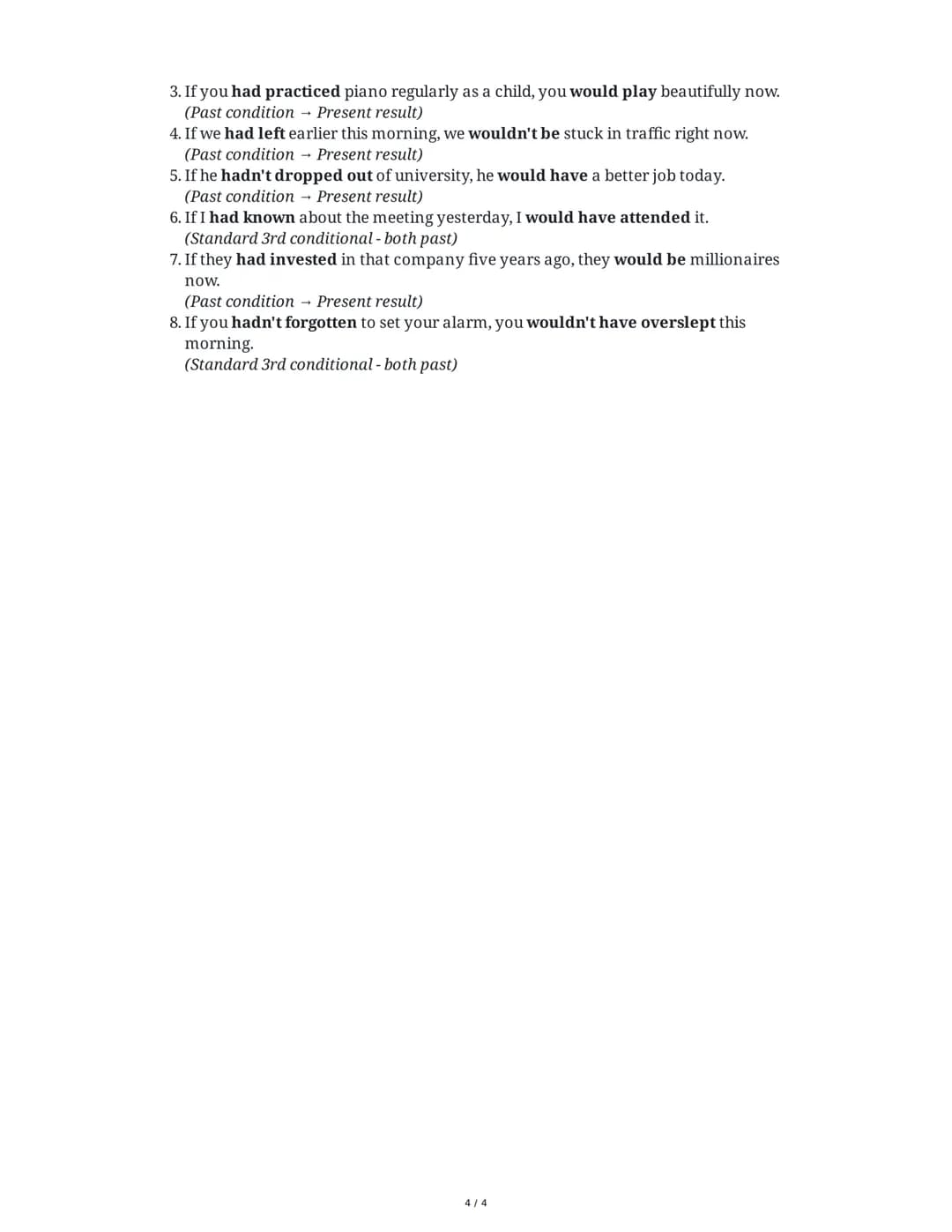 3 June 2025
Evaluación de Oraciones Condicionales en
Inglés
Tarea 1
Complete the conditional sentences by choosing the correct verb form. Wr