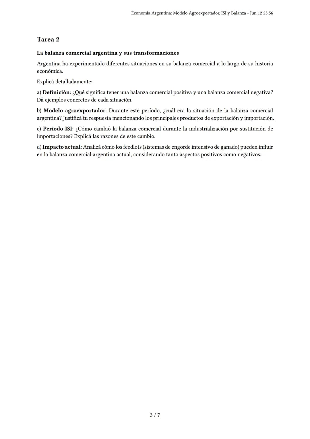 Economía Argentina: Modelo Agroexportador, ISI y Bal-
anza
Generado por Juana - Jun 12 23:56
Descripción: Evalúa el modelo agroexportador, I
