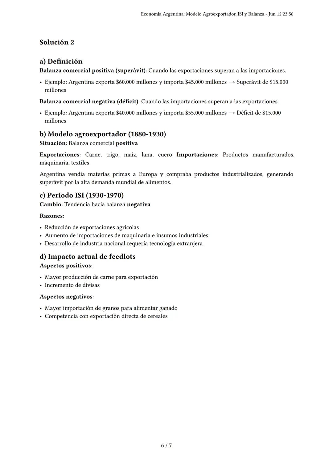 Economía Argentina: Modelo Agroexportador, ISI y Bal-
anza
Generado por Juana - Jun 12 23:56
Descripción: Evalúa el modelo agroexportador, I