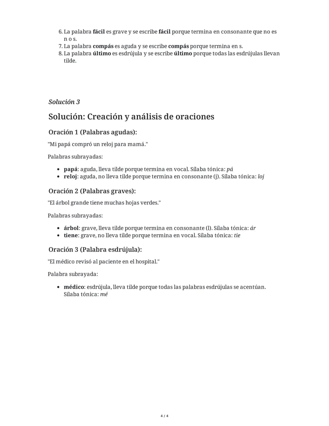 29 May 2025
Acentuación en Español: Agudas, Graves y
Esdrújulas
Tarea 1
Clasificación de palabras según su acentuación
Lee las siguientes pa