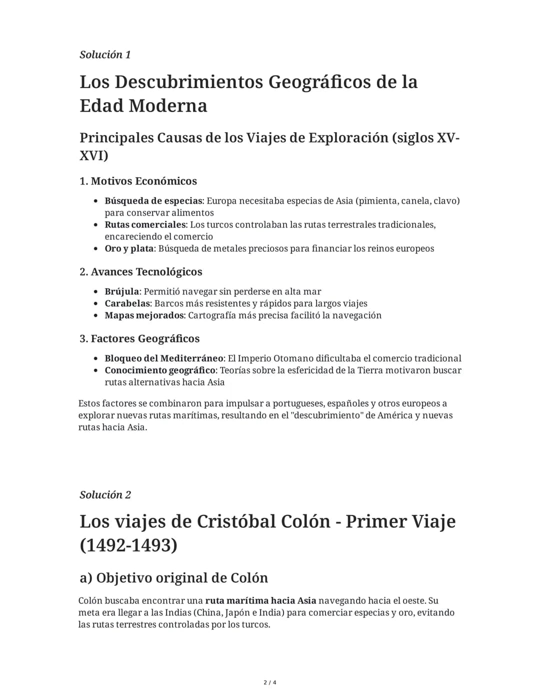 30 May 2025
Expansión Europea: Viajes, Navegación y
Comercio
Tarea 1
Los descubrimientos geográficos de la Edad Moderna
Explica las principa