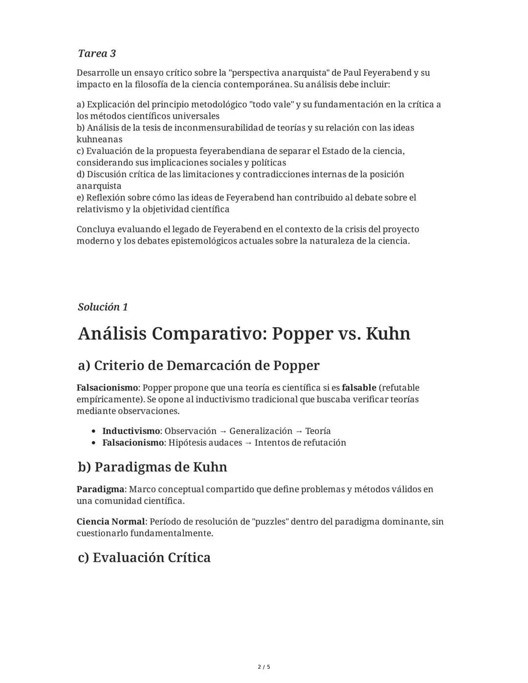 29 May 2025
Epistemología y Metodología de la Ciencia
Tarea 1
Analice y compare las concepciones epistemológicas de Karl Popper y Thomas Kuh