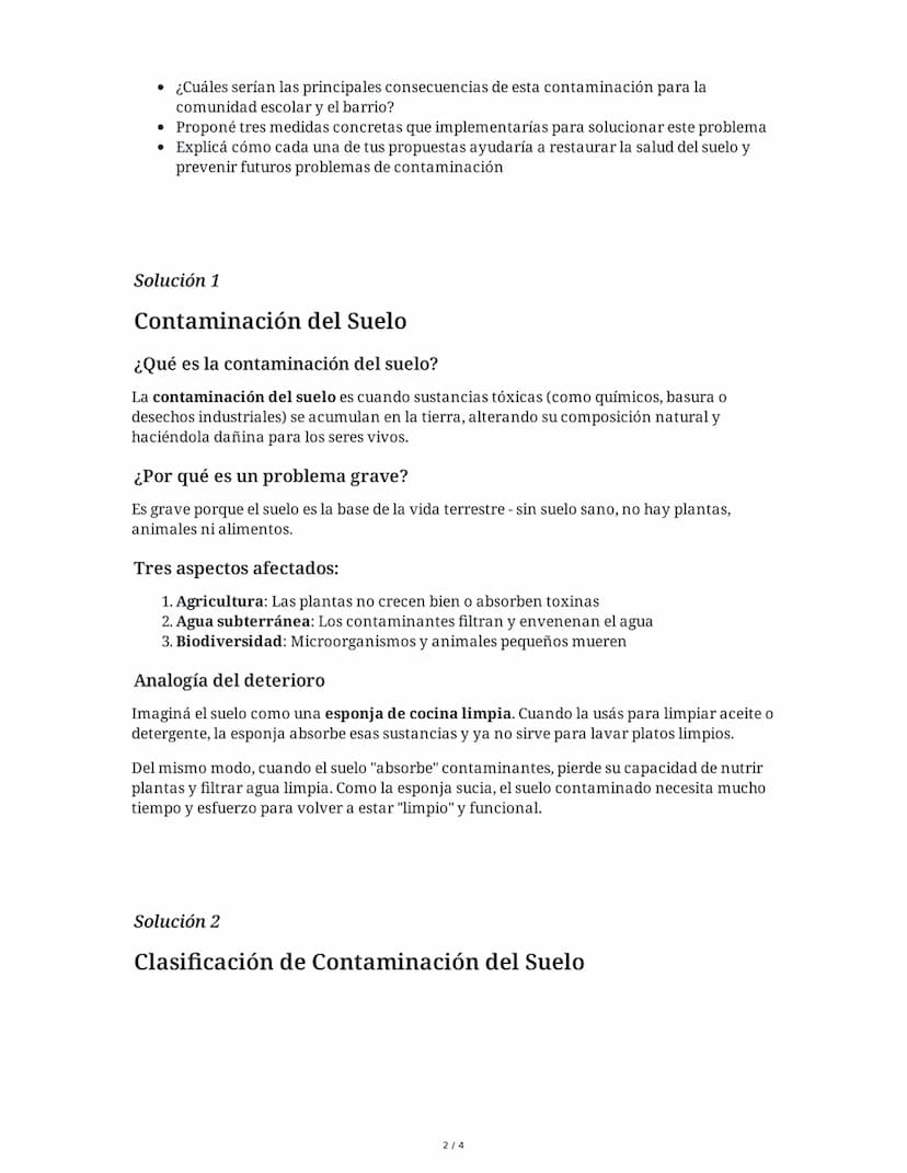 ## Contaminación del Suelo: Causas y
Consecuencias

2 June 2025

### Tarea 1

**Comprensión conceptual de la contaminación del suelo**

Expl