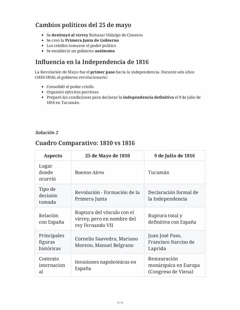 29 May 2025
Revolución de Mayo e Independencia
Argentina
Tarea 1
La Revolución de Mayo y sus consecuencias
Explicá con tus propias palabras 