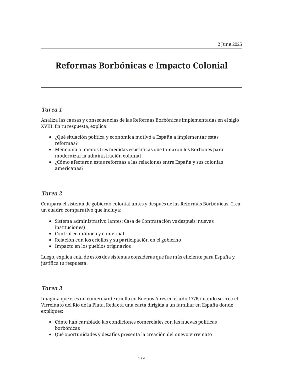 Reformas Borbónicas e Impacto Colonial