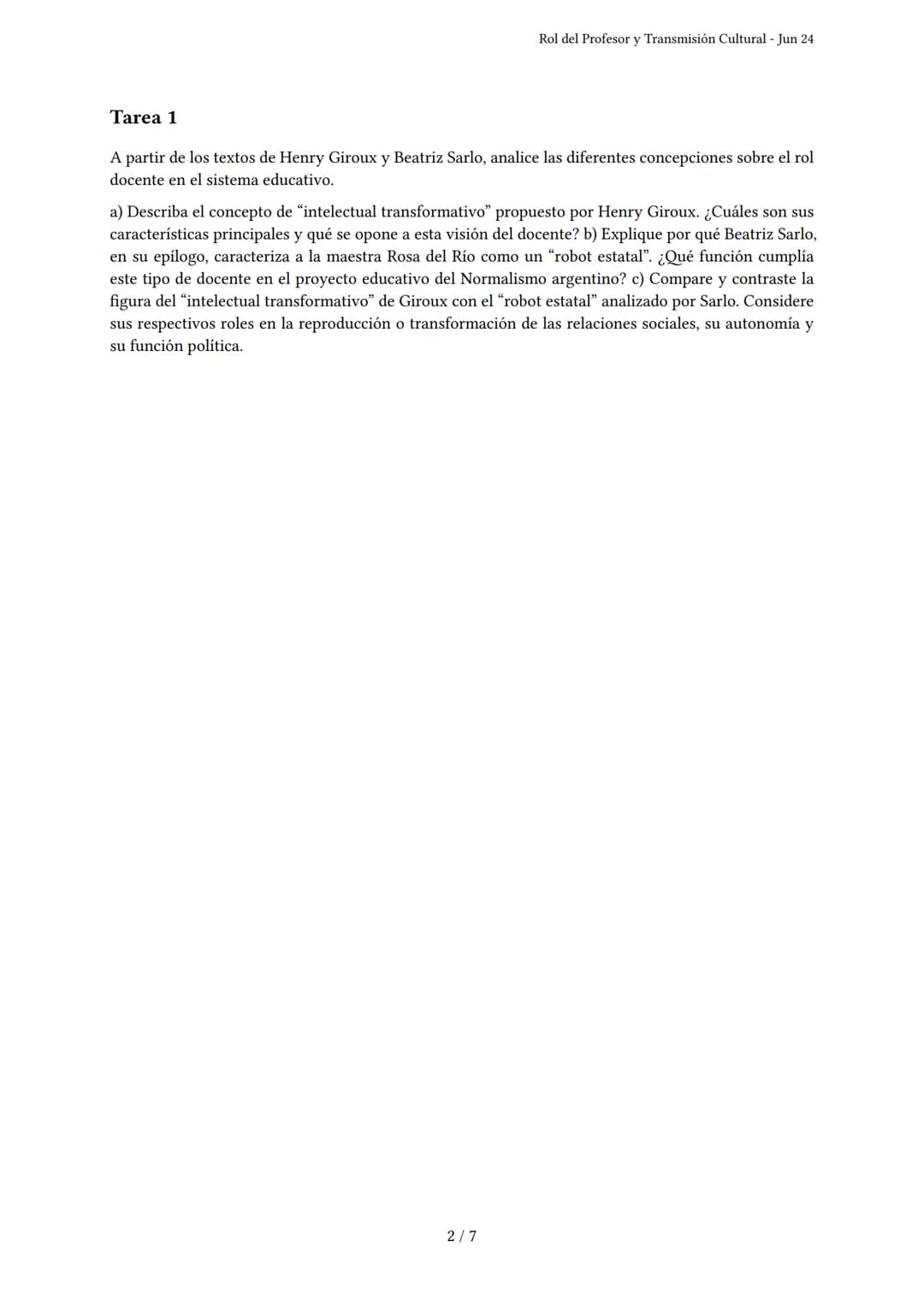 Rol del Profesor y Transmisión Cultural
Generado por starsis becerra - Jun 24
Descripción: Este examen cubre el rol del profesor, la transmi