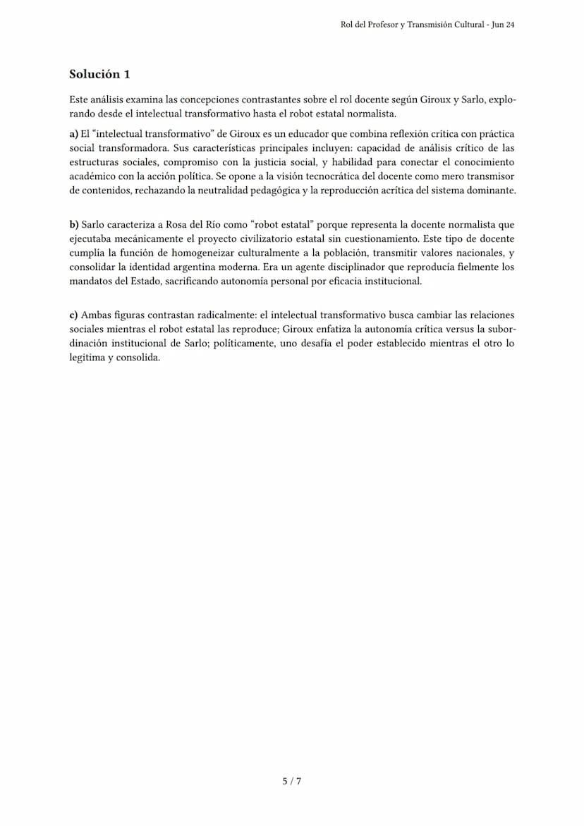Rol del Profesor y Transmisión Cultural
Generado por starsis becerra - Jun 24
Descripción: Este examen cubre el rol del profesor, la transmi