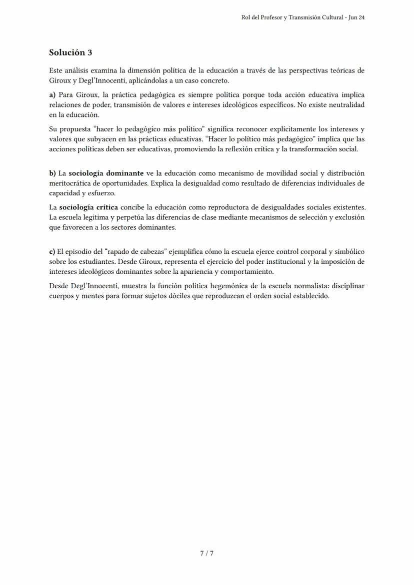 Rol del Profesor y Transmisión Cultural
Generado por starsis becerra - Jun 24
Descripción: Este examen cubre el rol del profesor, la transmi