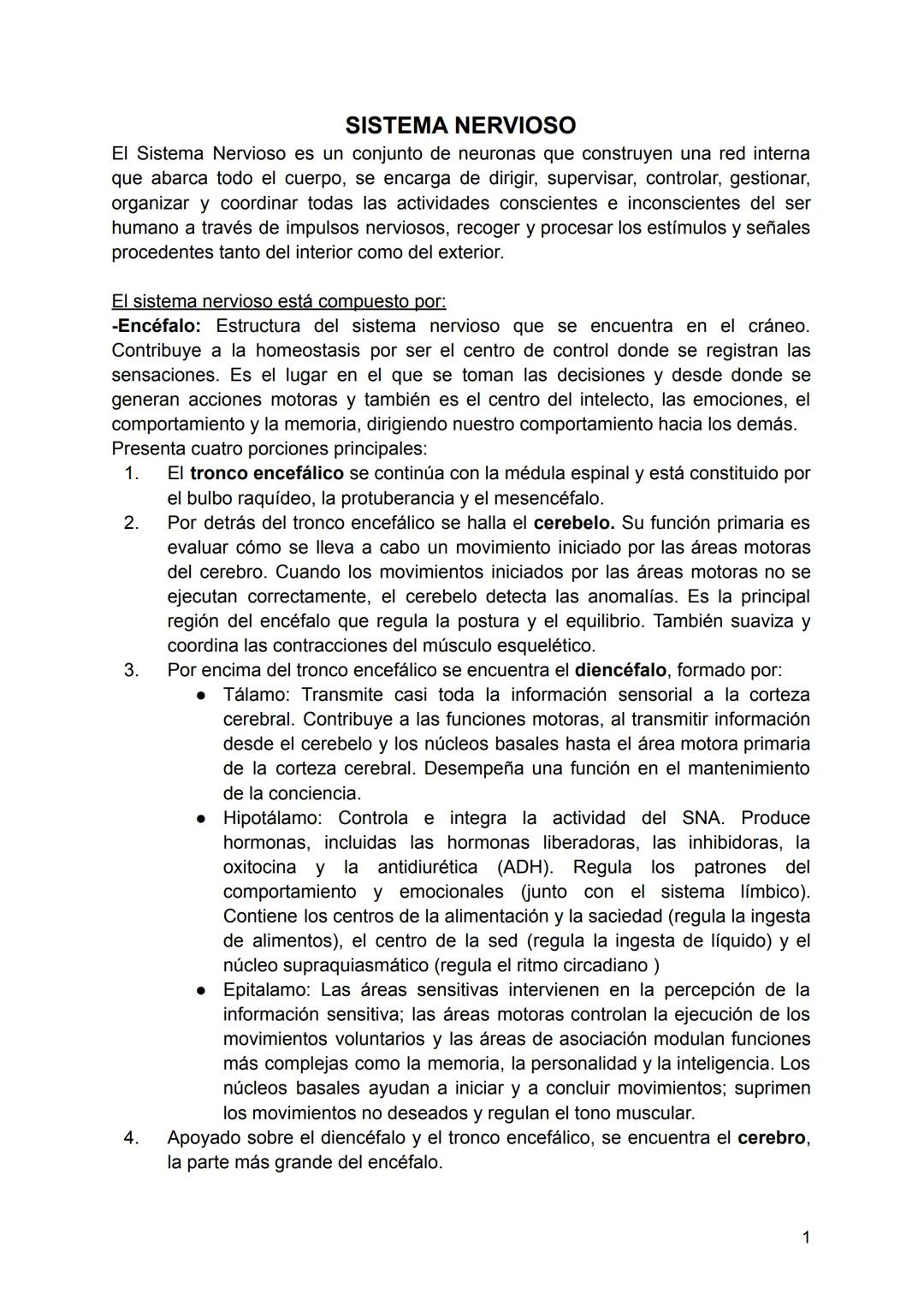 SISTEMA NERVIOSO
El Sistema Nervioso es un conjunto de neuronas que construyen una red interna
que abarca todo el cuerpo, se encarga de diri
