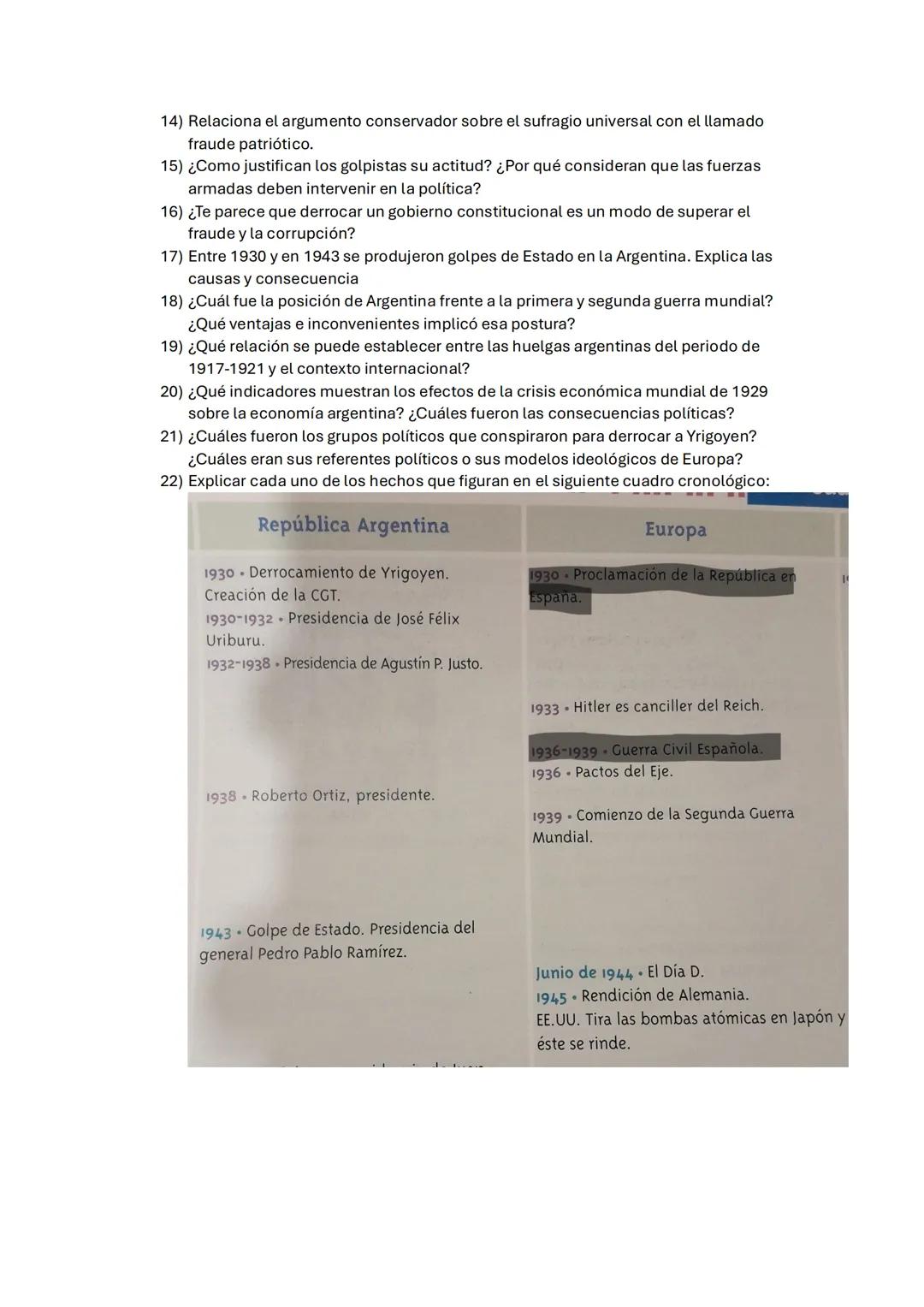 GUÍA PARA EL EXAMEN: HISTORIA
Capítulo 6
1) ¿En qué sentido el clima de la posguerra fue propicio para que surgiese un
personaje como Adolfo