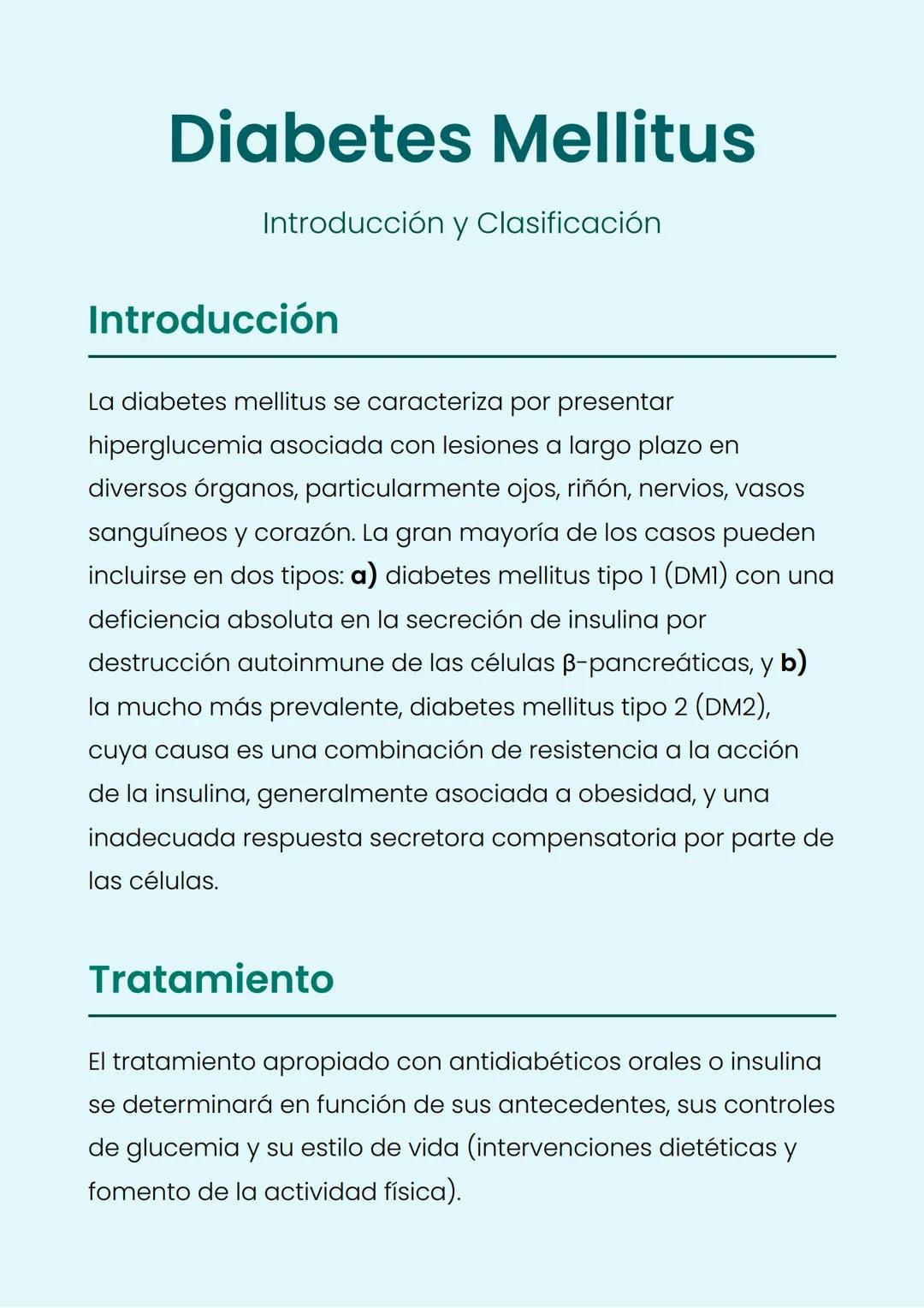 # Diabetes Mellitus
Introducción y Clasificación
## Introducción
La diabetes mellitus se caracteriza por presentar
hiperglucemia asociada