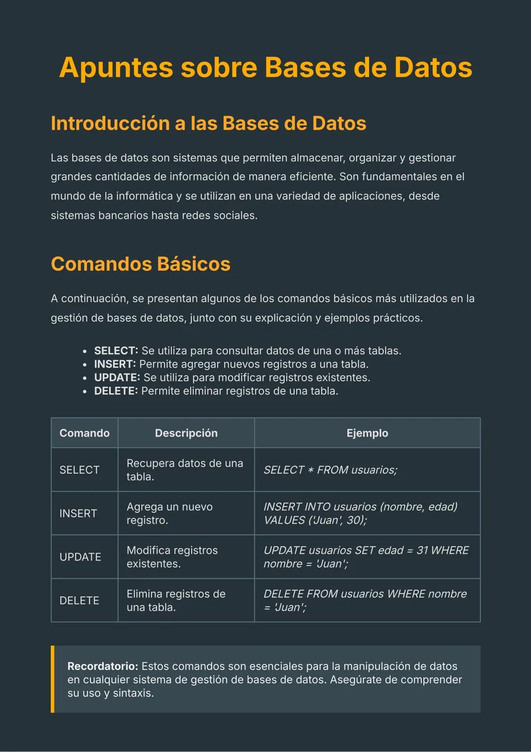 Apuntes sobre Bases de Datos
