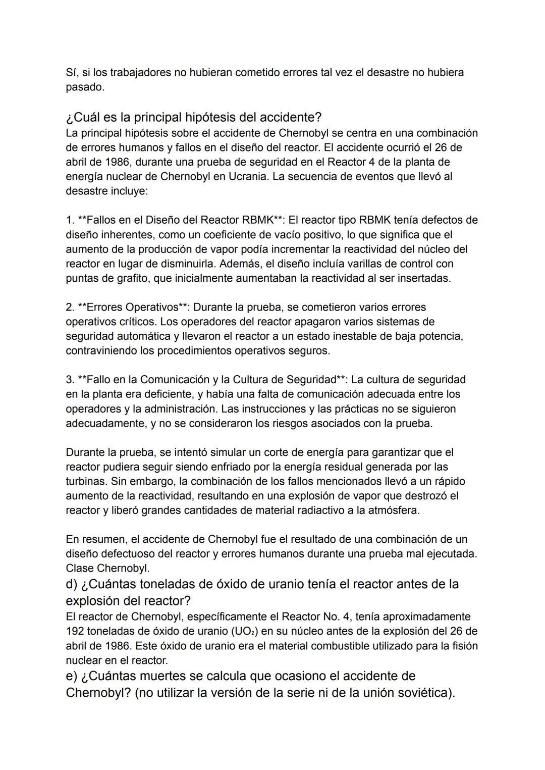 ¿Qué sucedió el 25 de abril de 1986 en el norte de Ucrania? Desarrolla.
El 25 de abril de 1986, en el norte de Ucrania, específicamente en