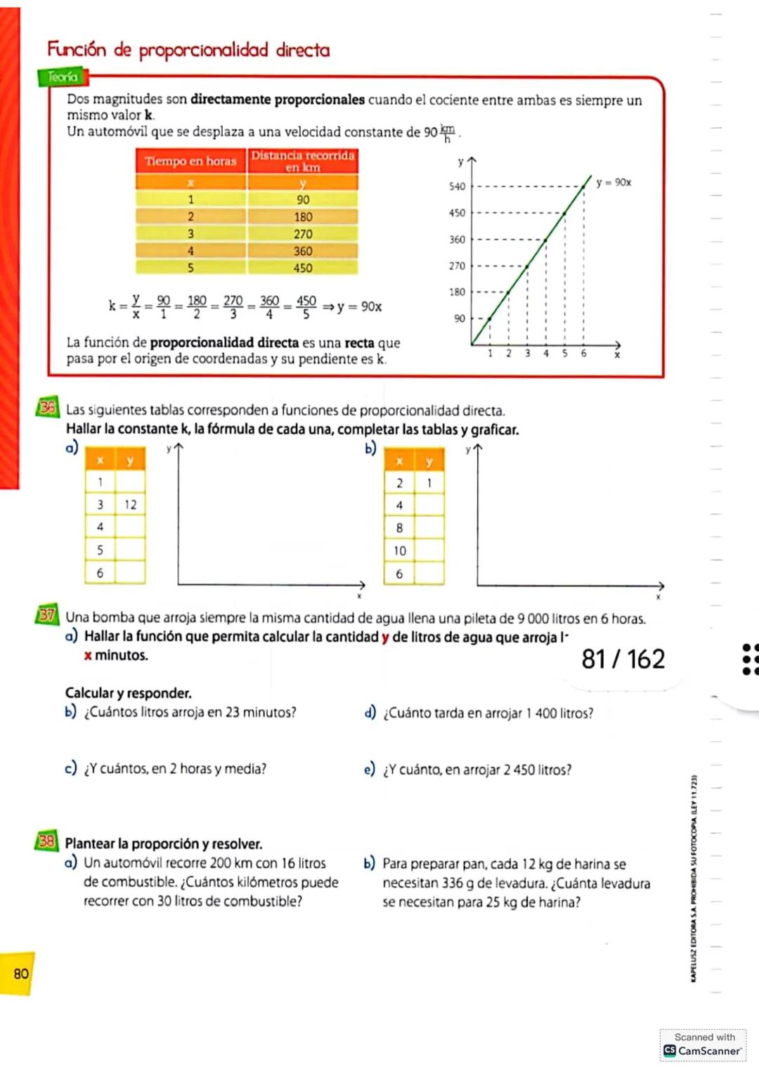 68
Concepto de función
Teoría
Una relación entre dos conjuntos numéricos A y B es un conjunto de pares ordenados (x; y), con la
condición de
