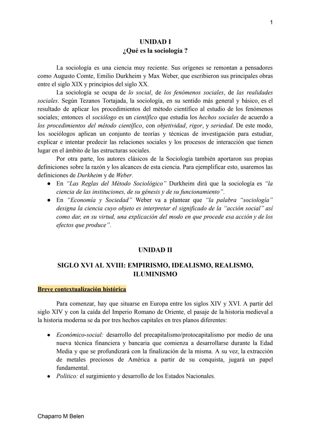 # 1
UNIDAD I
¿Qué es la sociología ?
La sociología es una ciencia muy reciente. Sus orígenes se remontan a pensadores
como Augusto Comte,