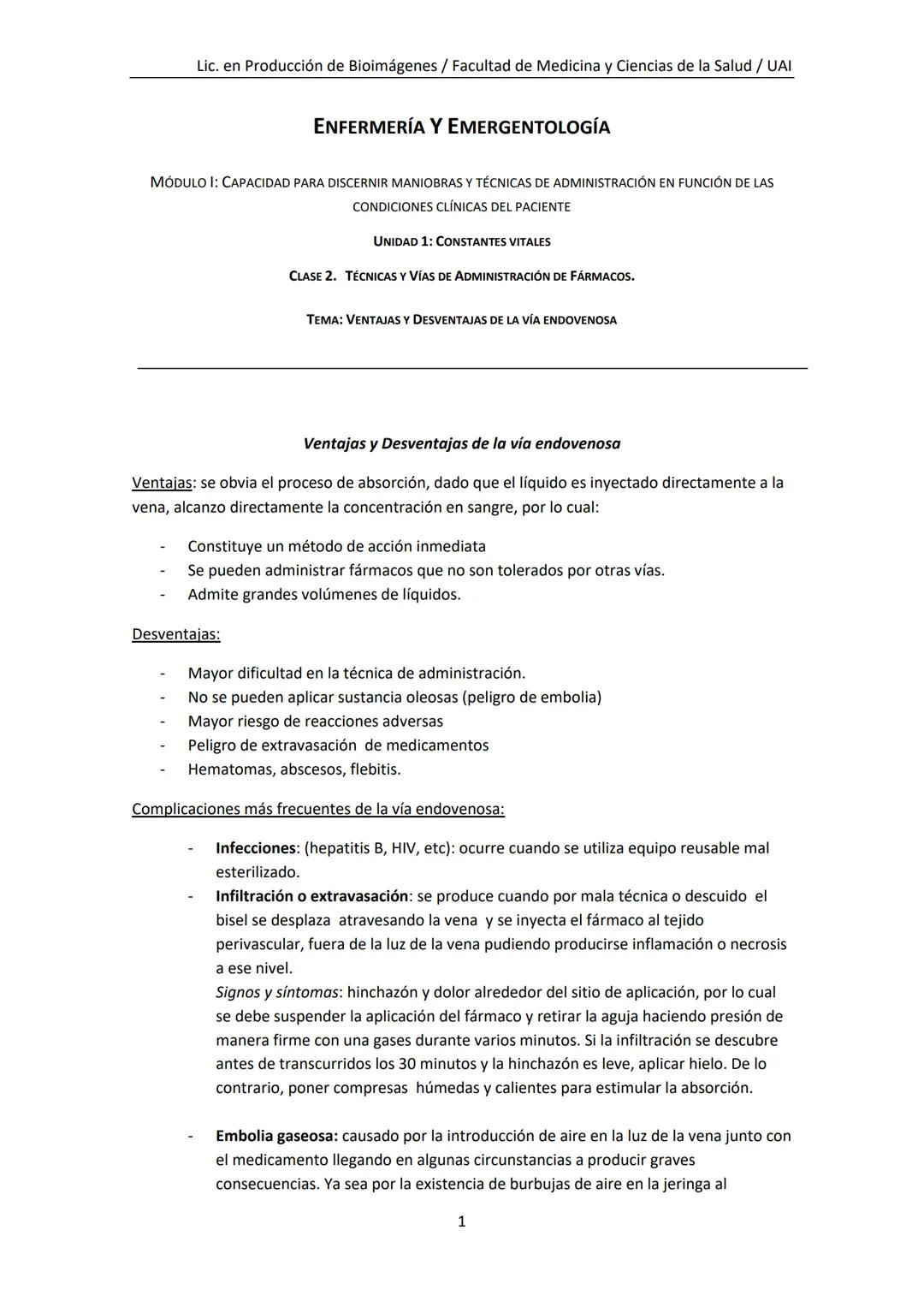 Lic. en Producción de Bioimágenes / Facultad de Medicina y Ciencias de la Salud / UAI
# ENFERMERÍA Y EMERGENTOLOGÍA
MÓDULO I: CAPACIDAD PA