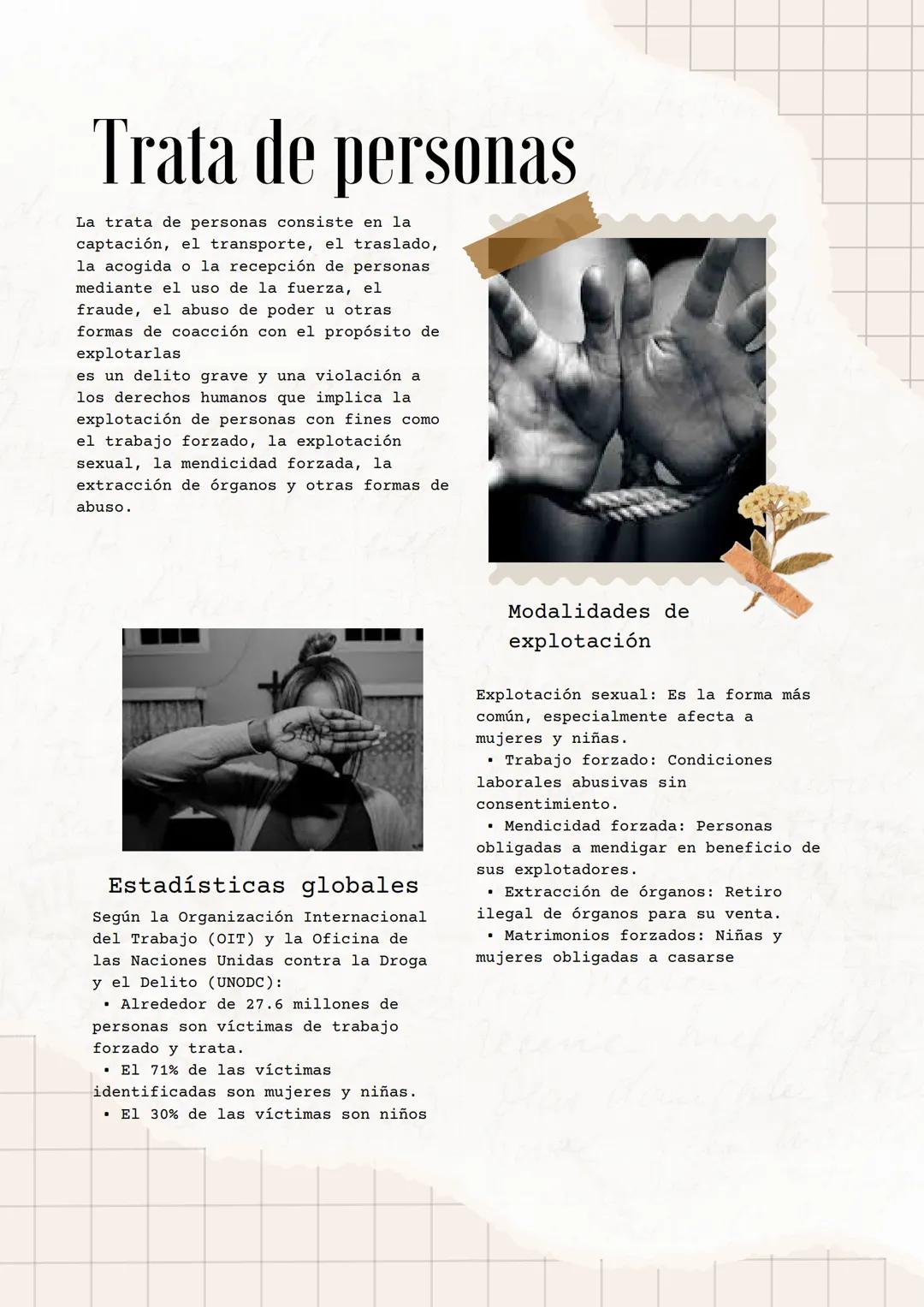 # Trata de personas
La trata de personas consiste en la
captación, el transporte, el traslado,
la acogida o la recepción de personas
median